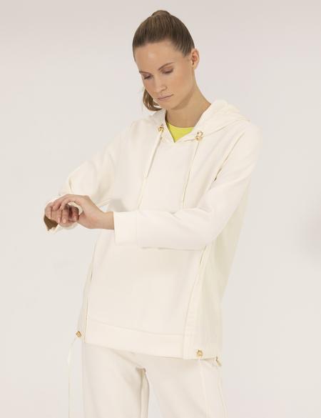 Ekru Comfort Fit Kapüşonlu Sweatshirt - 50266530003