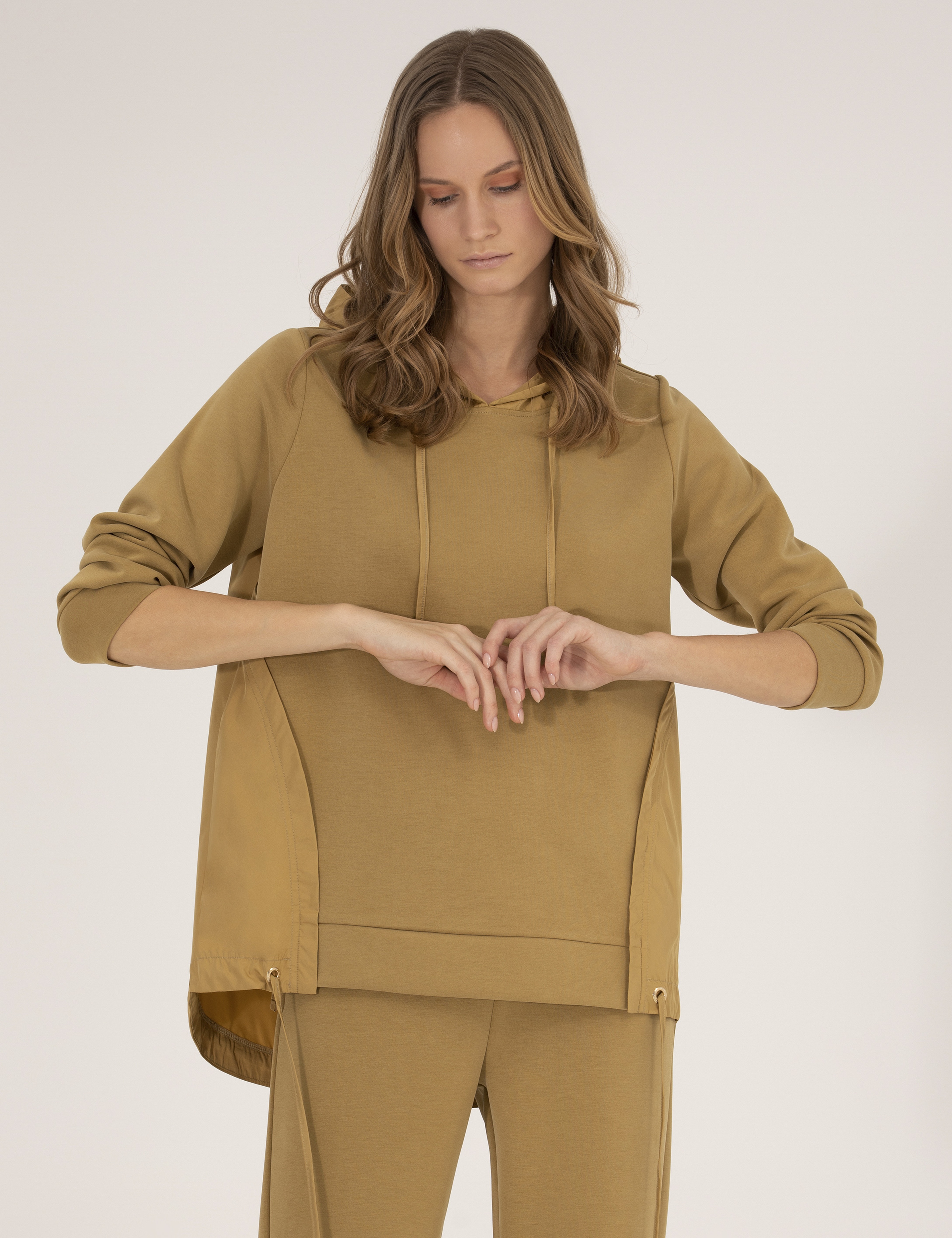 Yeşil Comfort Fit Kapüşonlu Sweatshirt