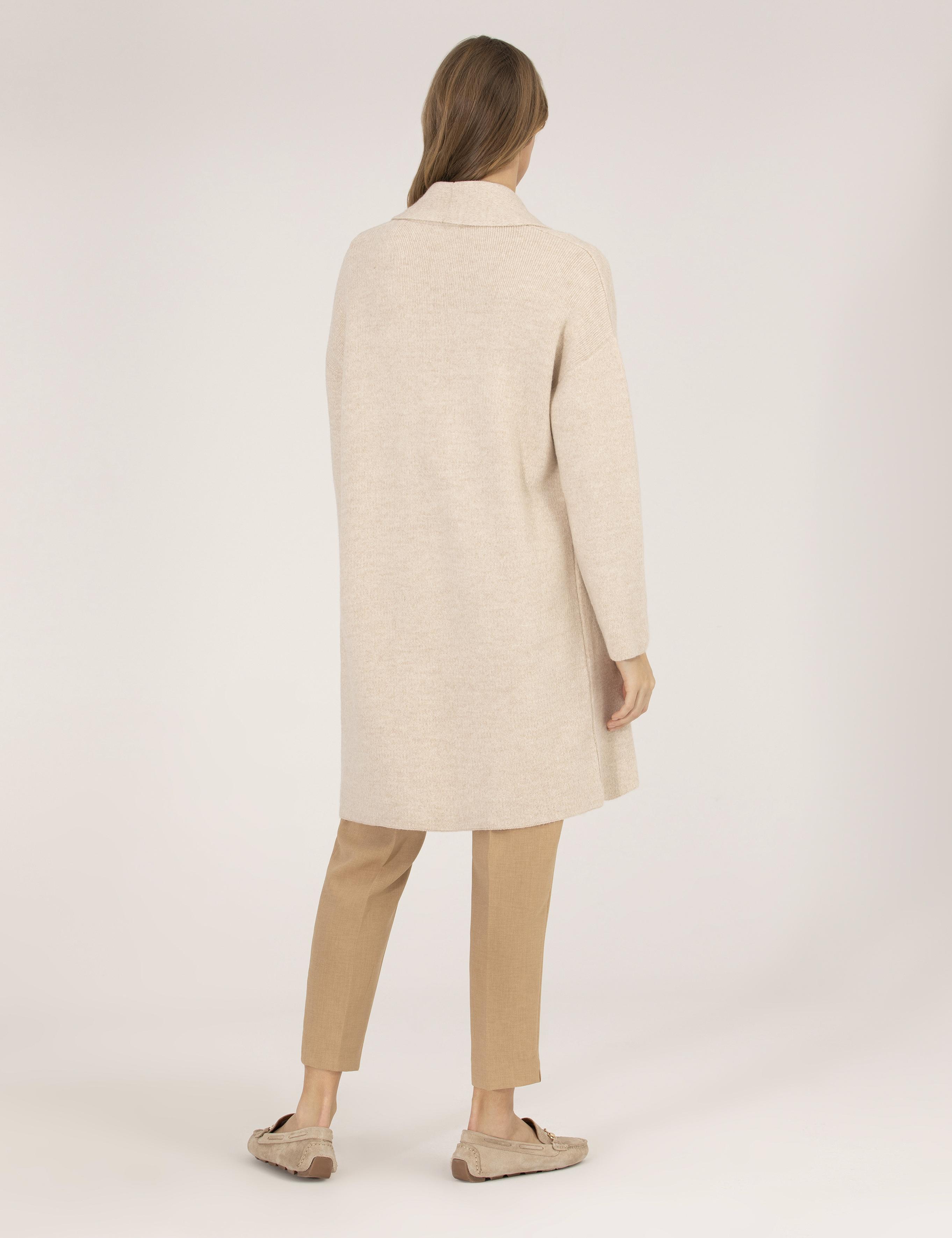 Krem Melanj Comfort Fit Triko Hırka