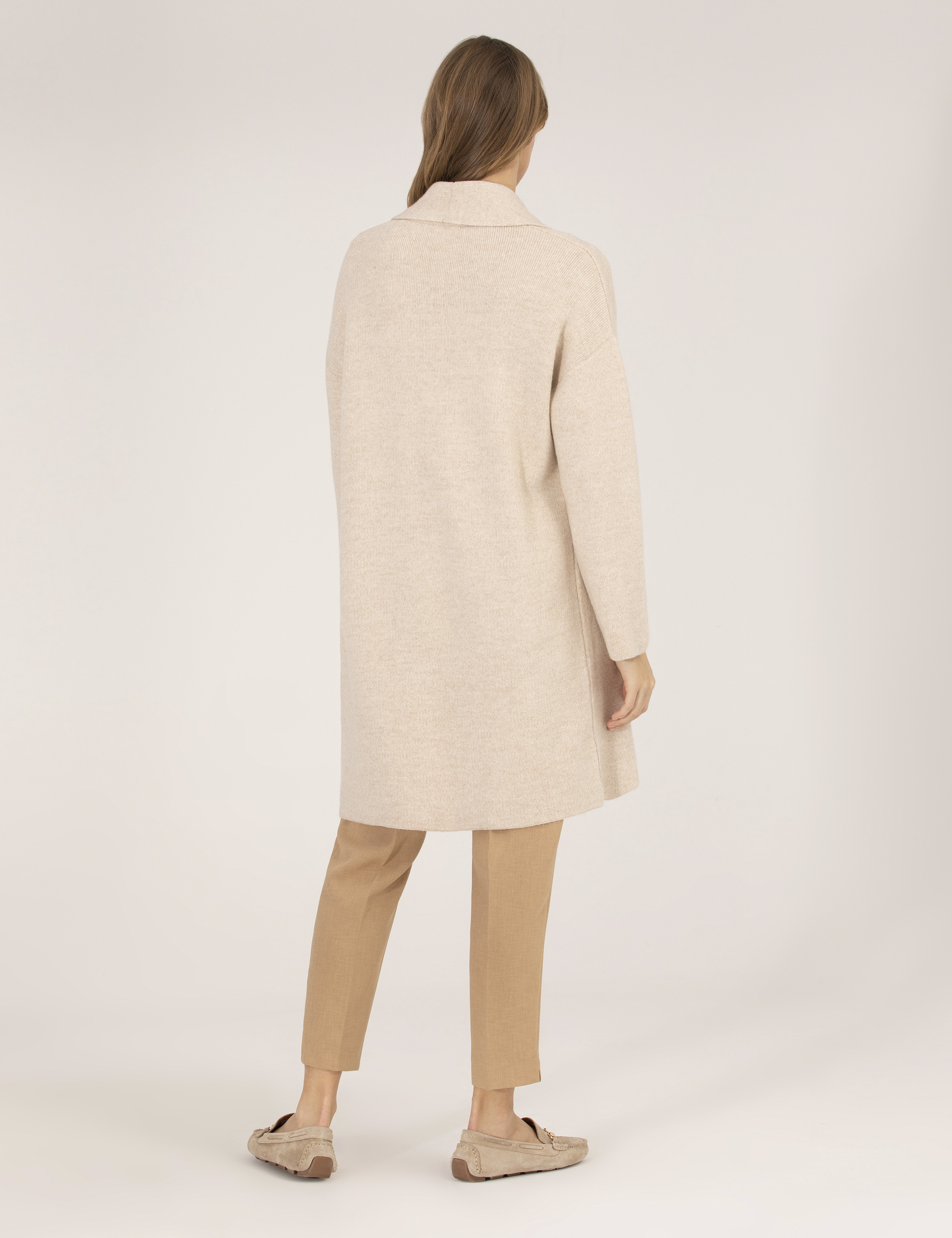 Krem Melanj Comfort Fit Triko Hırka - Image 5
