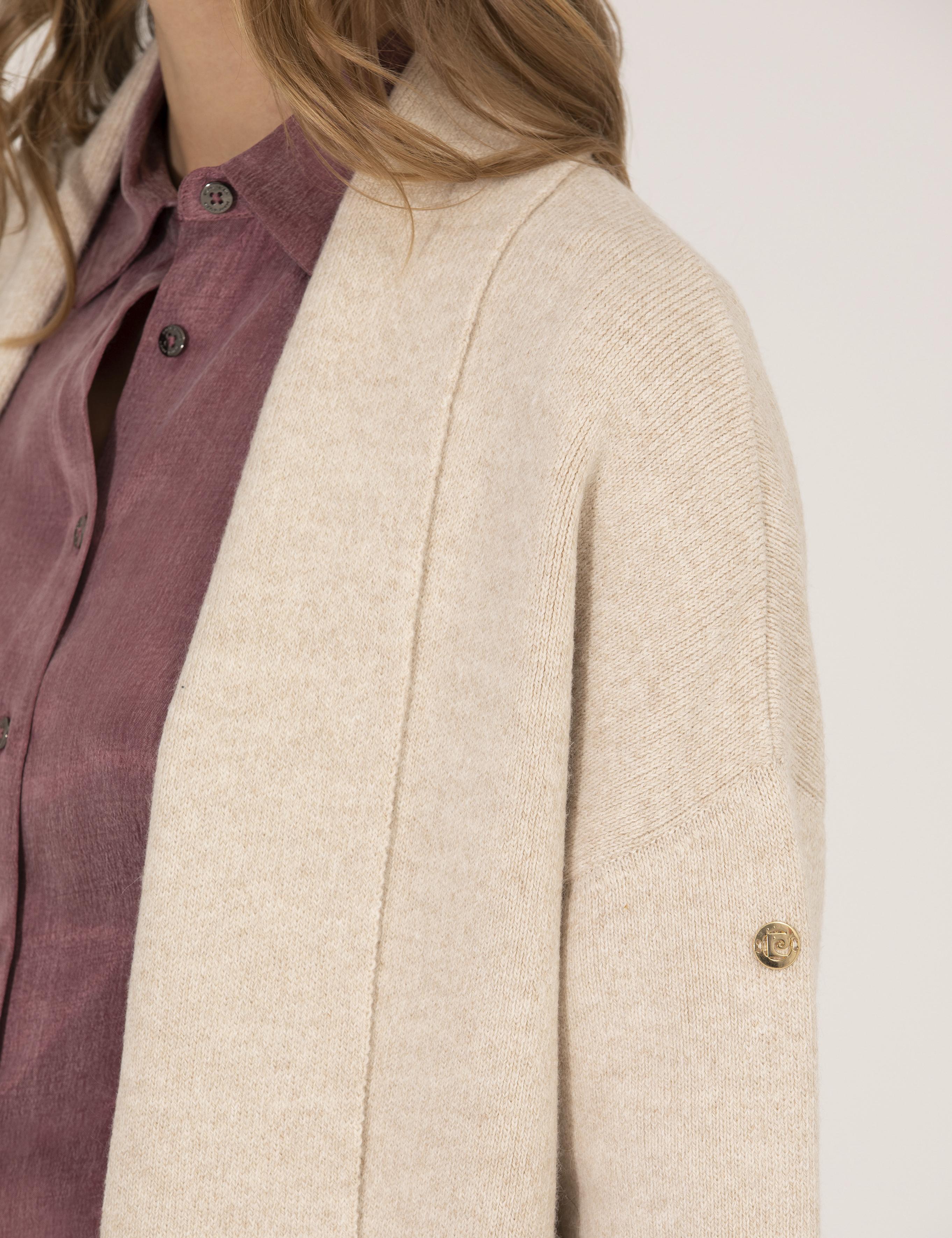 Krem Melanj Comfort Fit Triko Hırka