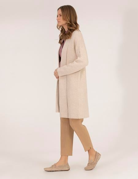 Krem Melanj Comfort Fit Triko Hırka - 50253221015