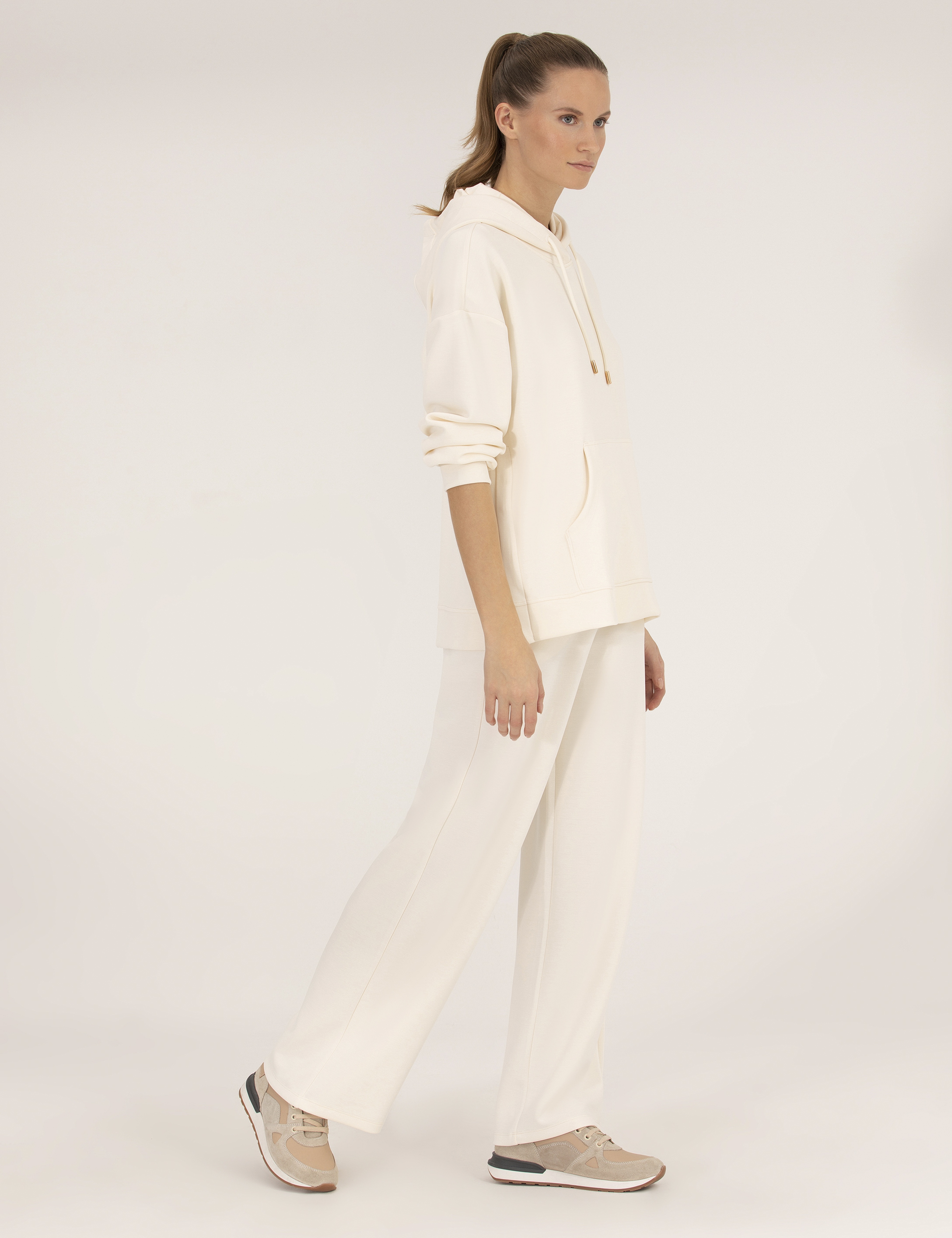 Ekru Flare Fit Eşofman Altı