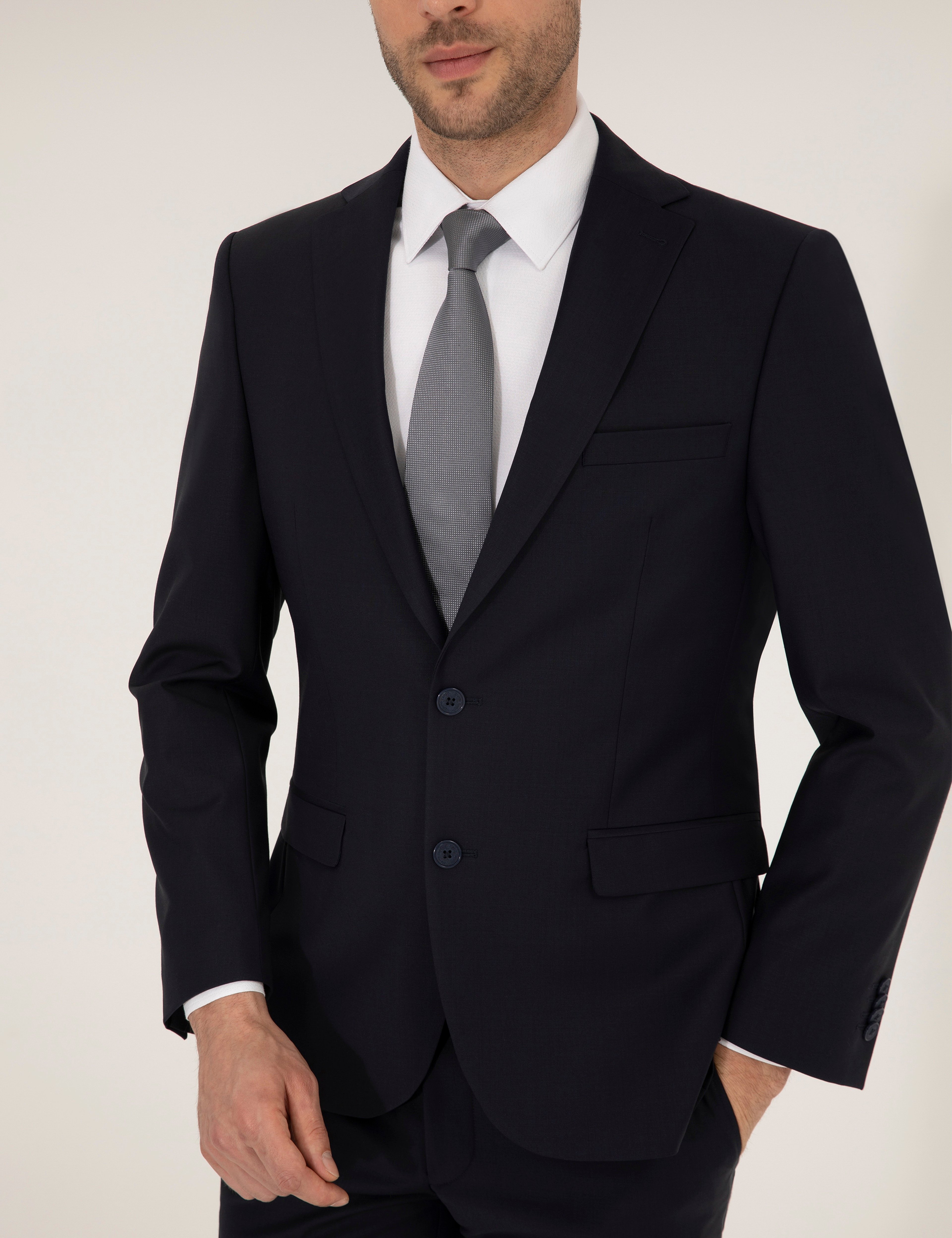 Lacivert Slim Fit Takım Elbise - Image 4