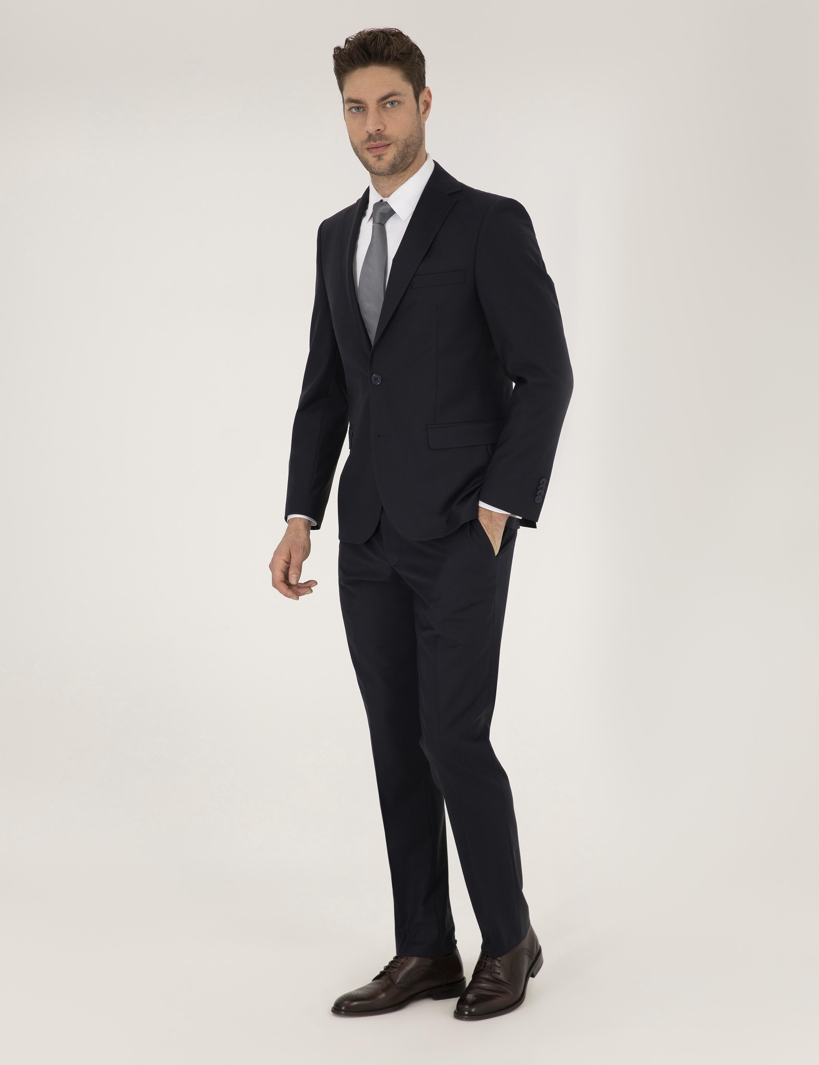 Lacivert Slim Fit Takım Elbise