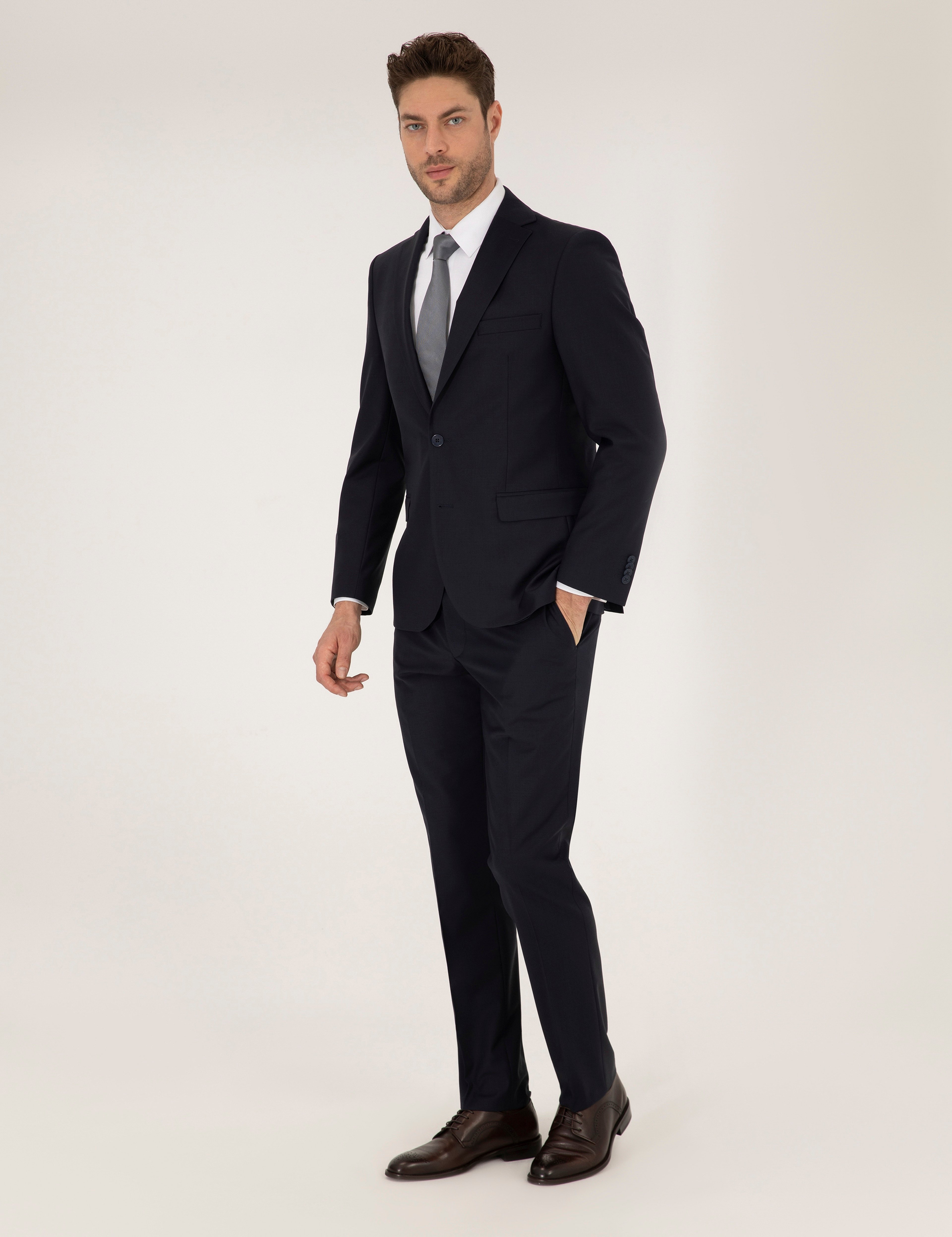 Lacivert Slim Fit Takım Elbise - Image 3