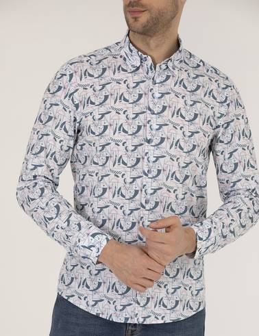 Pembe Slim Fit Uzun Kollu Gömlek