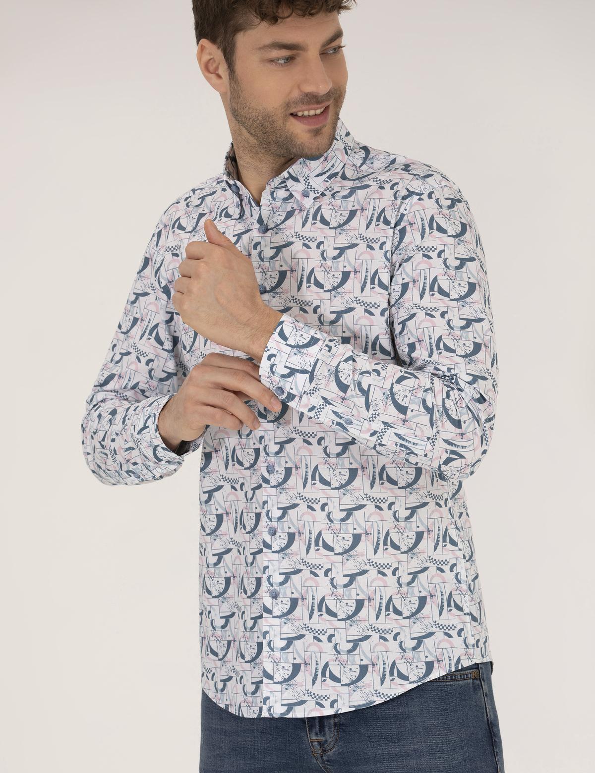 Pembe Slim Fit Uzun Kollu Gömlek - 50264887023