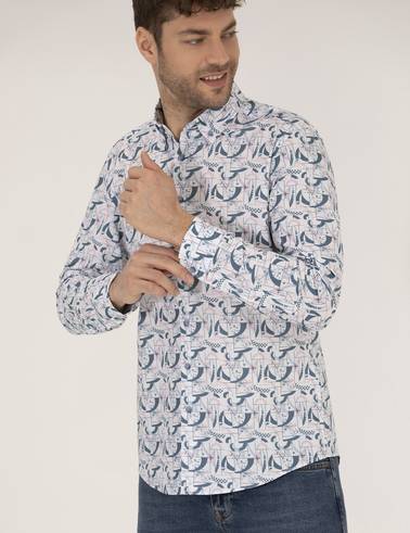 Pembe Slim Fit Uzun Kollu Gömlek
