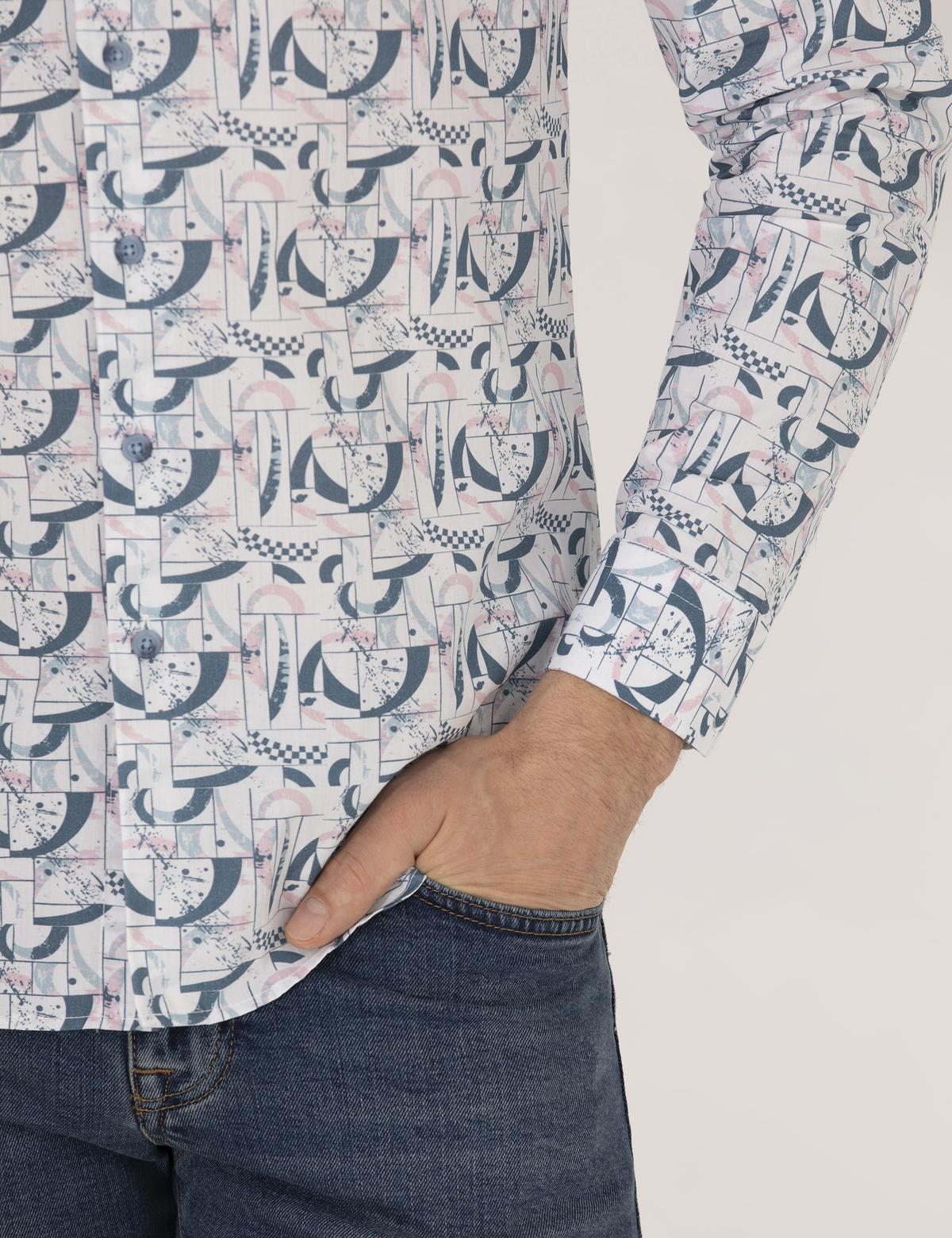 Pembe Slim Fit Uzun Kollu Gömlek - 50264887023