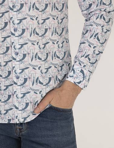 Pembe Slim Fit Uzun Kollu Gömlek