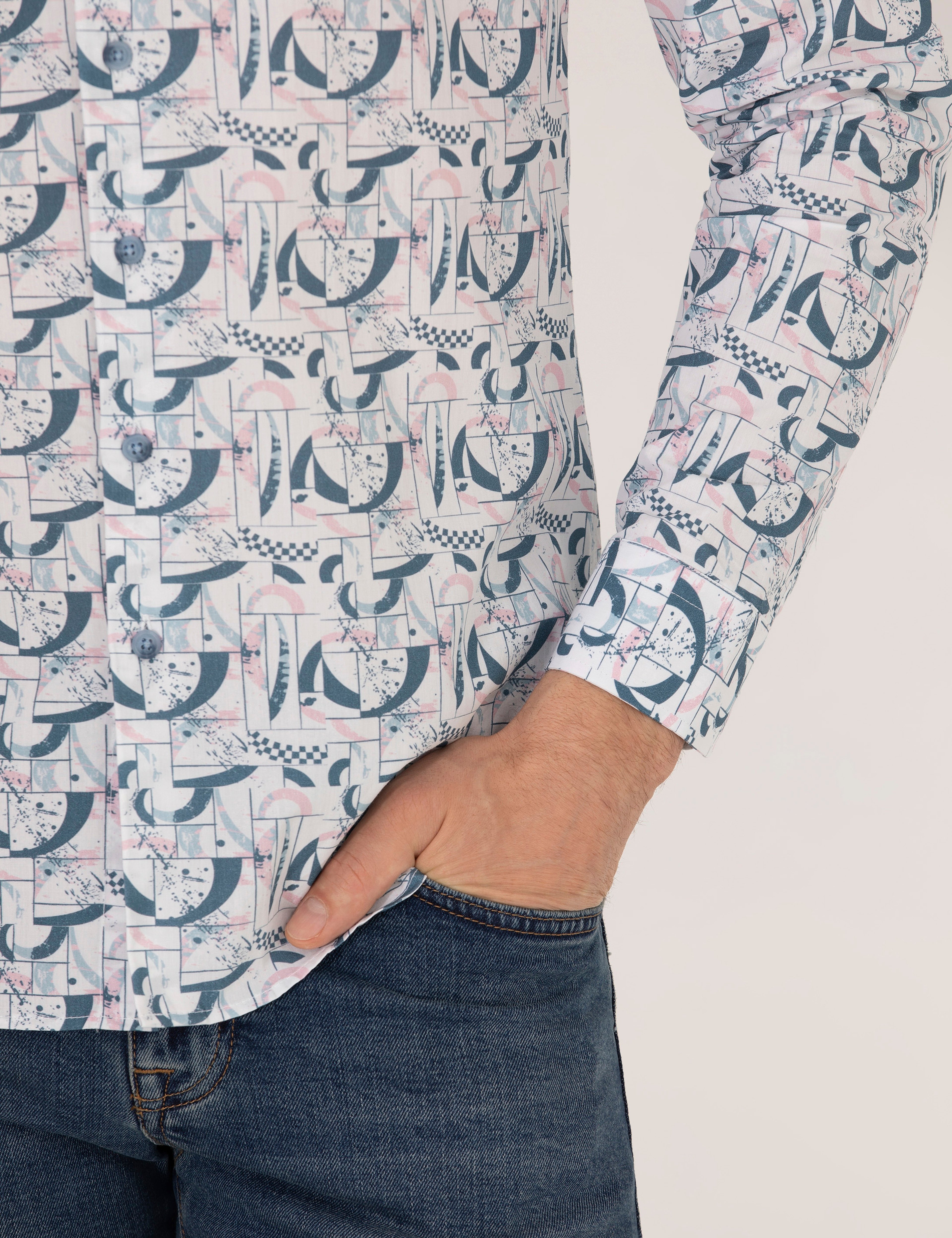 Pembe Slim Fit Uzun Kollu Gömlek
