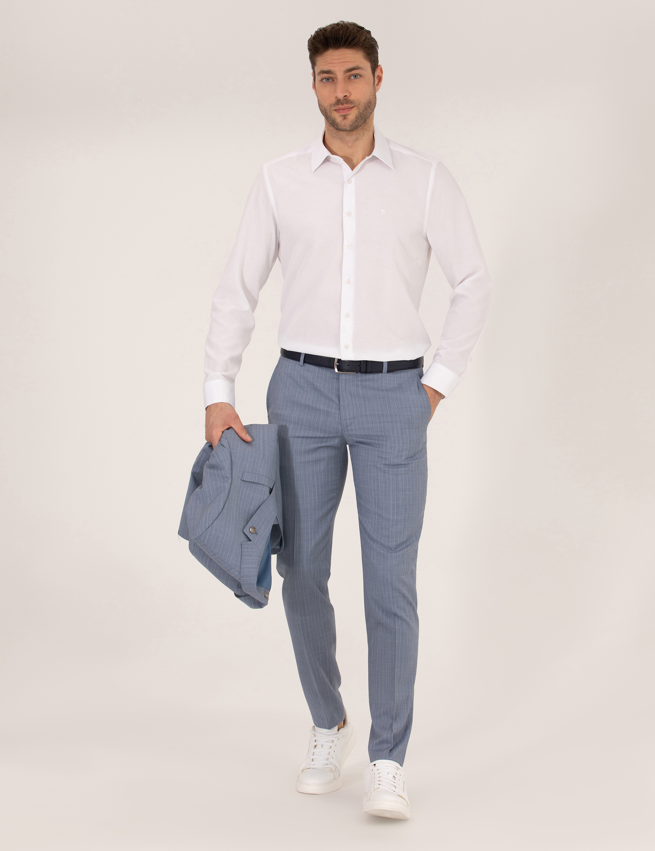Beyaz Slim Fit Uzun Kollu Gömlek - Image 4