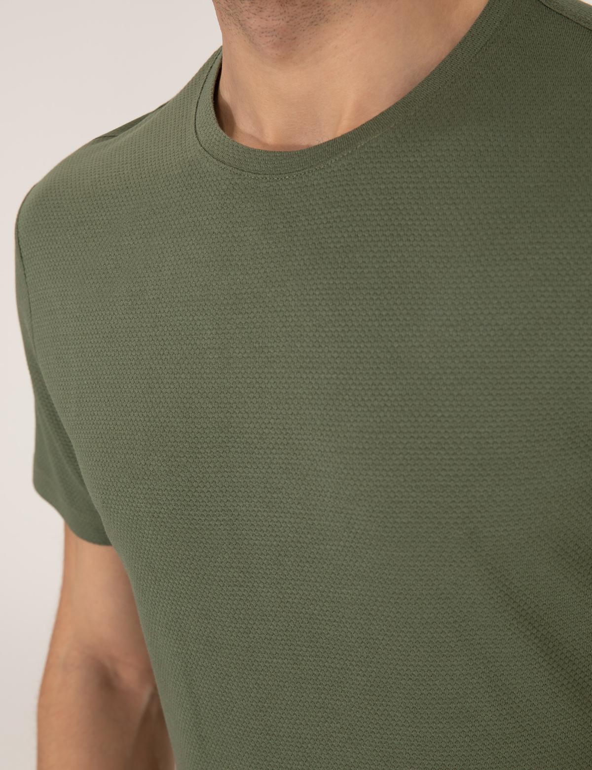 Haki Slim Fit Basic Tişört - 50267073002