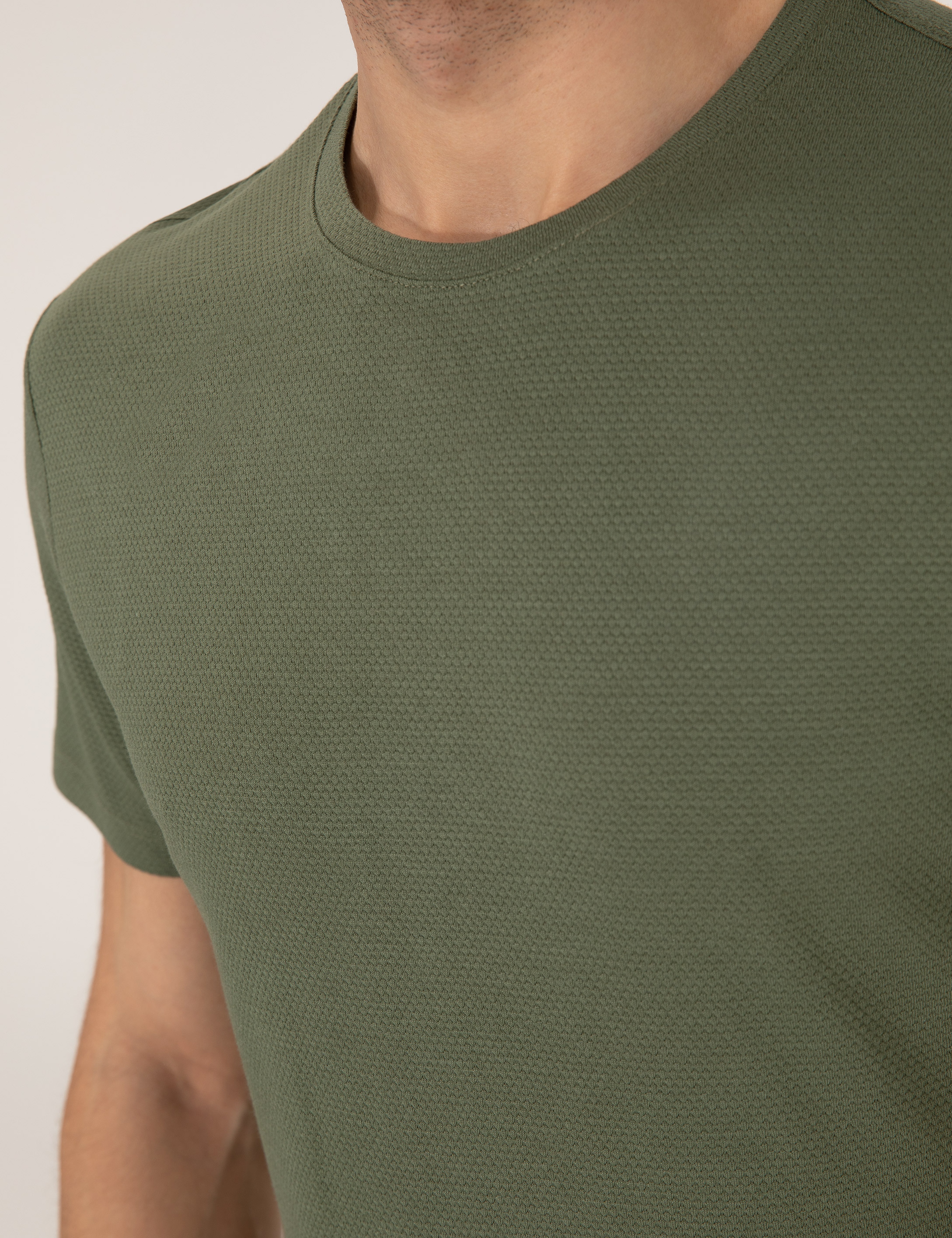 Haki Slim Fit Basic Tişört