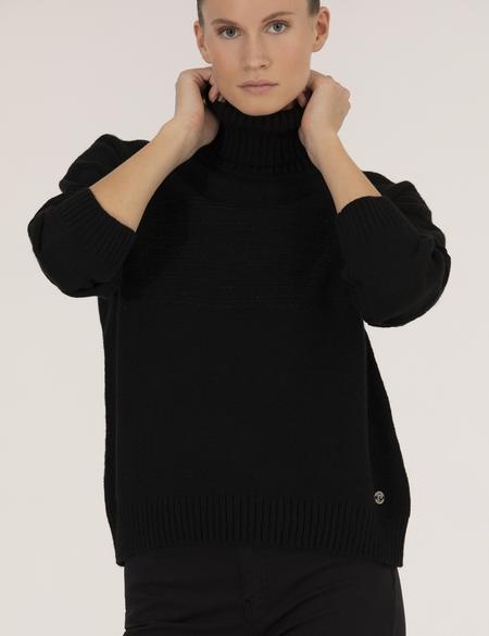 Siyah Comfort Fit Balıkçı Yaka Kazak - 50252910001