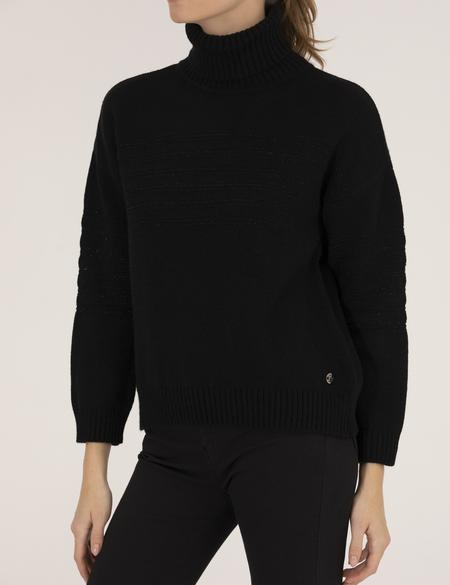 Siyah Comfort Fit Balıkçı Yaka Kazak - 50252910001