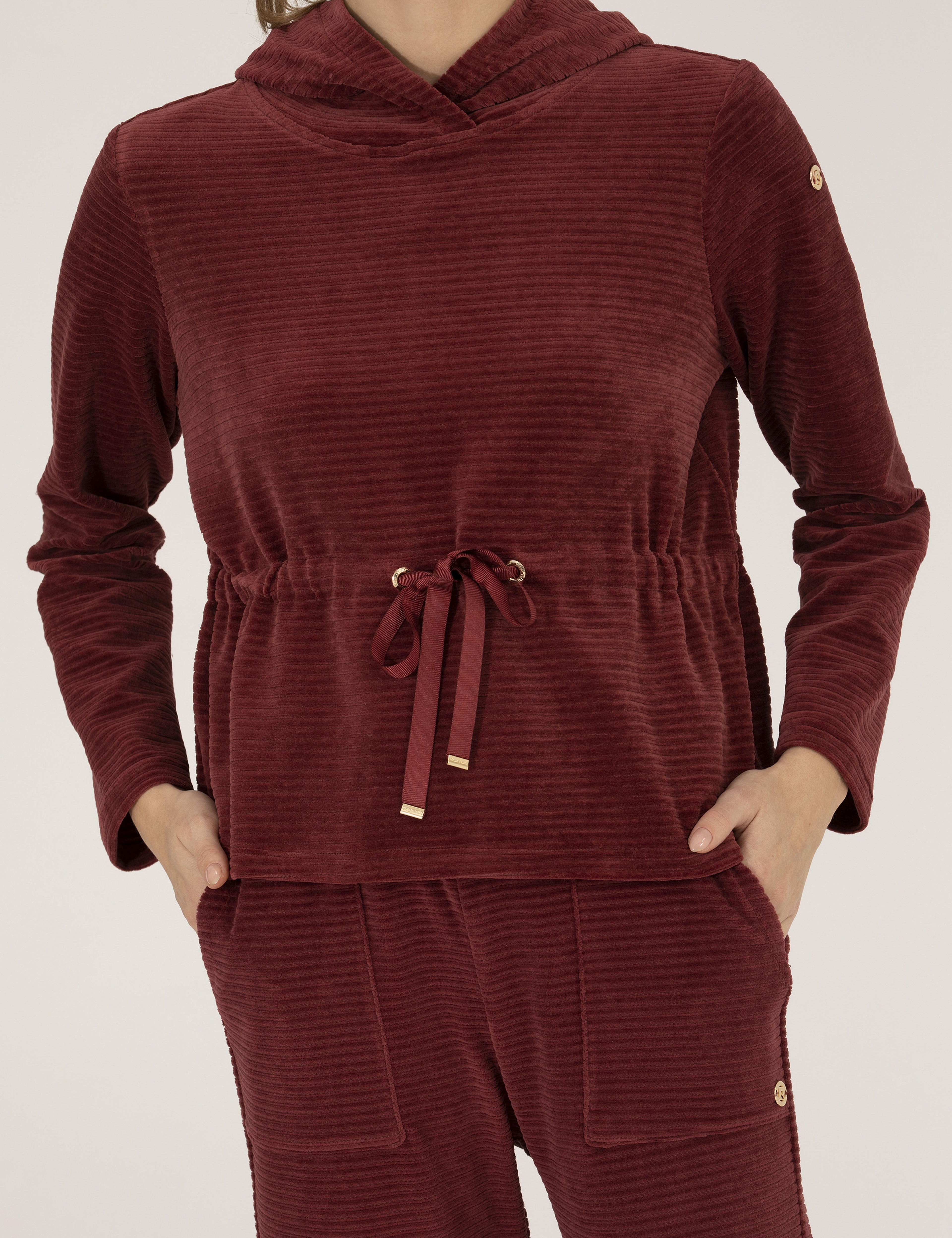 Bordo Comfort Fit Kapüşonlu Sweatshirt