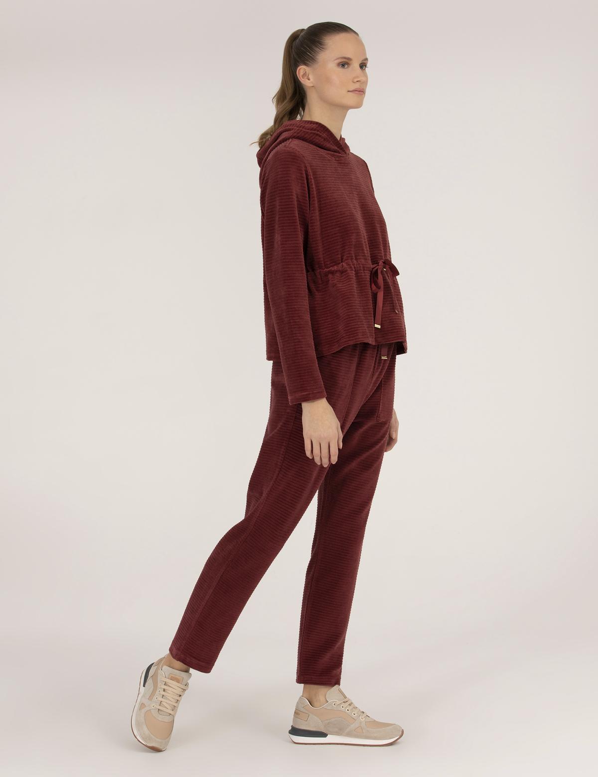 Bordo Comfort Fit Kapüşonlu Sweatshirt - 50254073011