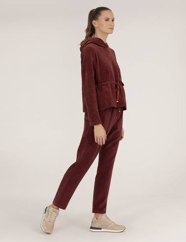 Bordo Comfort Fit Kapüşonlu Sweatshirt