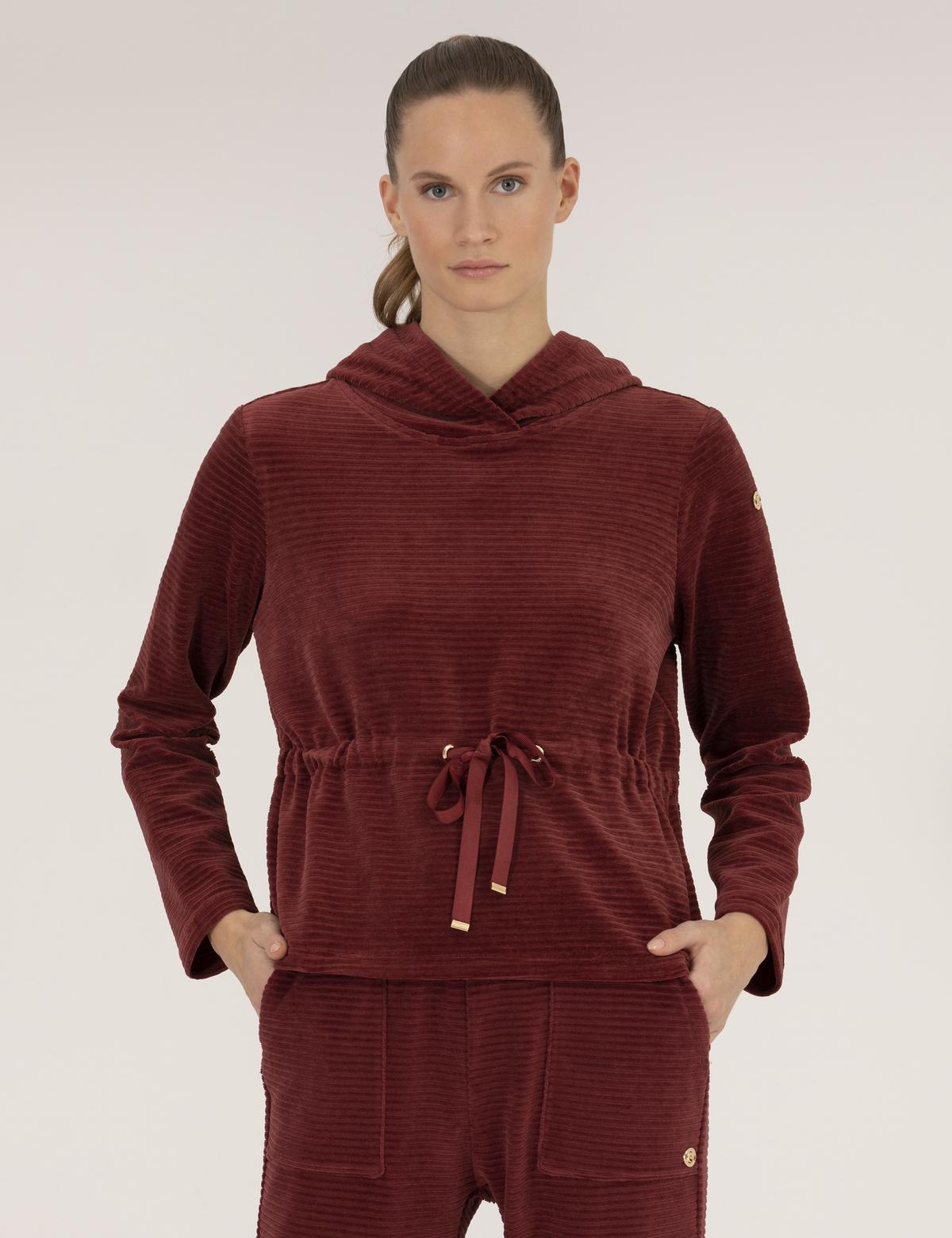 Bordo Comfort Fit Kapüşonlu Sweatshirt