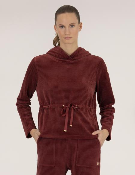 Bordo Comfort Fit Kapüşonlu Sweatshirt - 50254073011