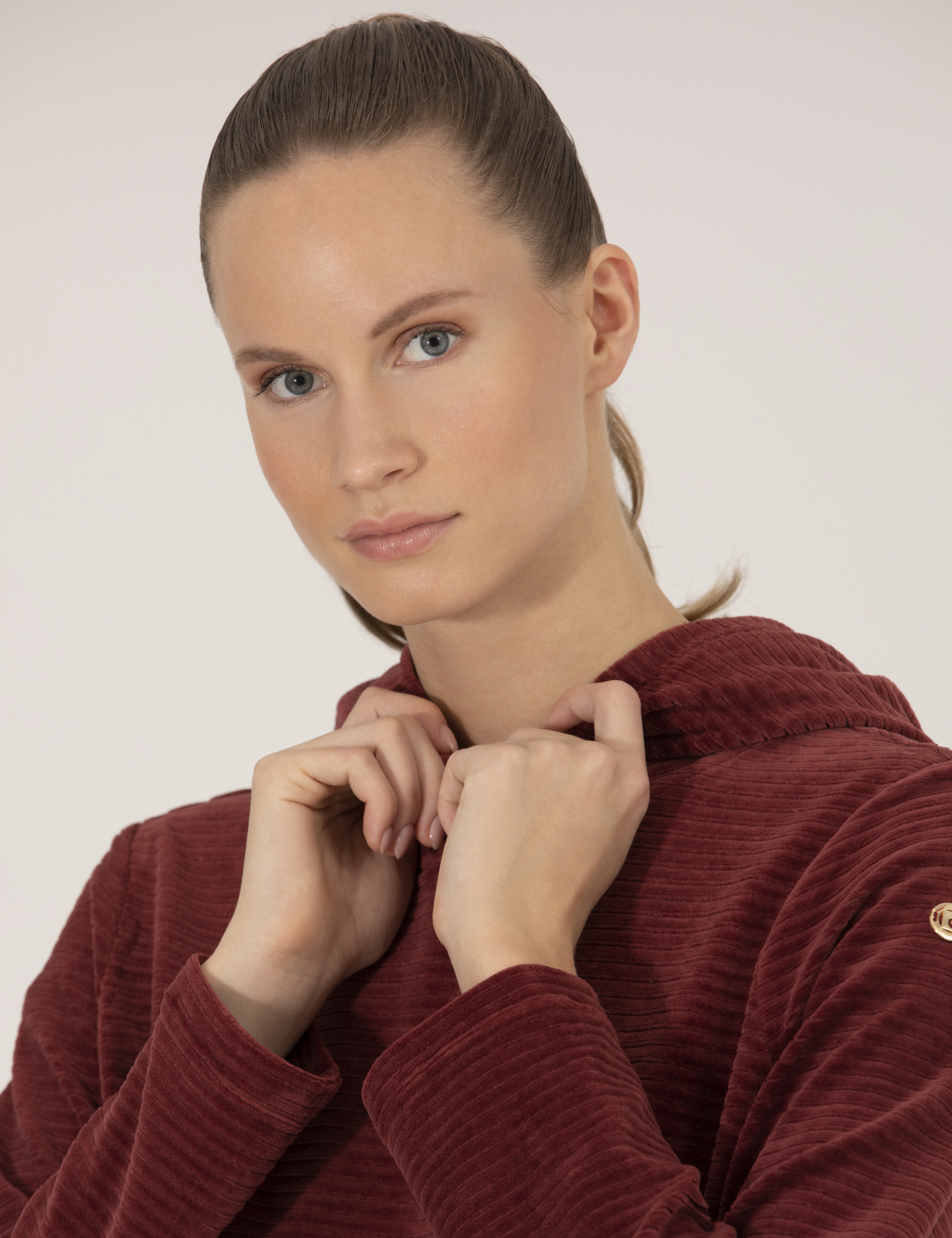 Bordo Comfort Fit Kapüşonlu Sweatshirt