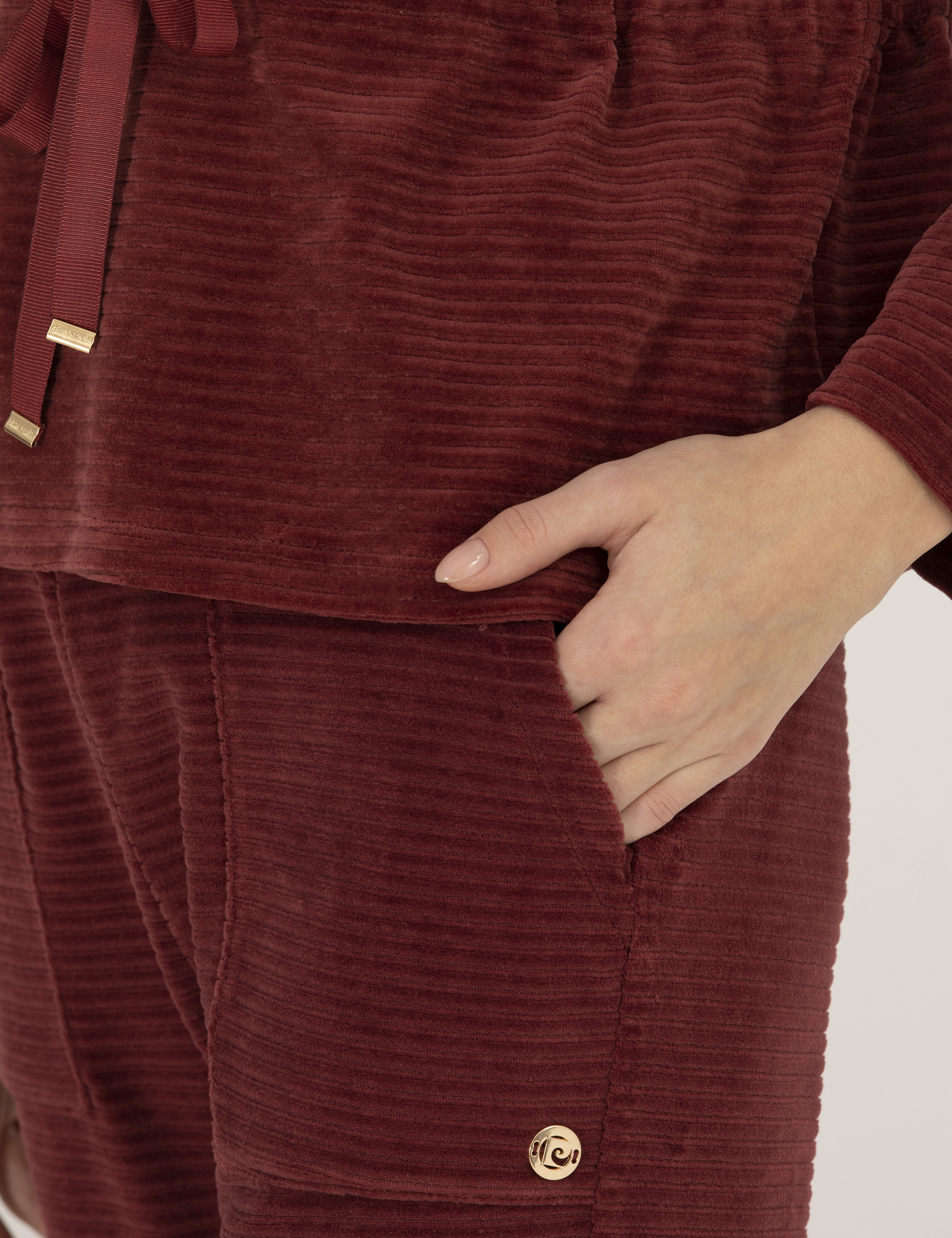 Bordo Comfort Fit Kapüşonlu Sweatshirt - Image 7