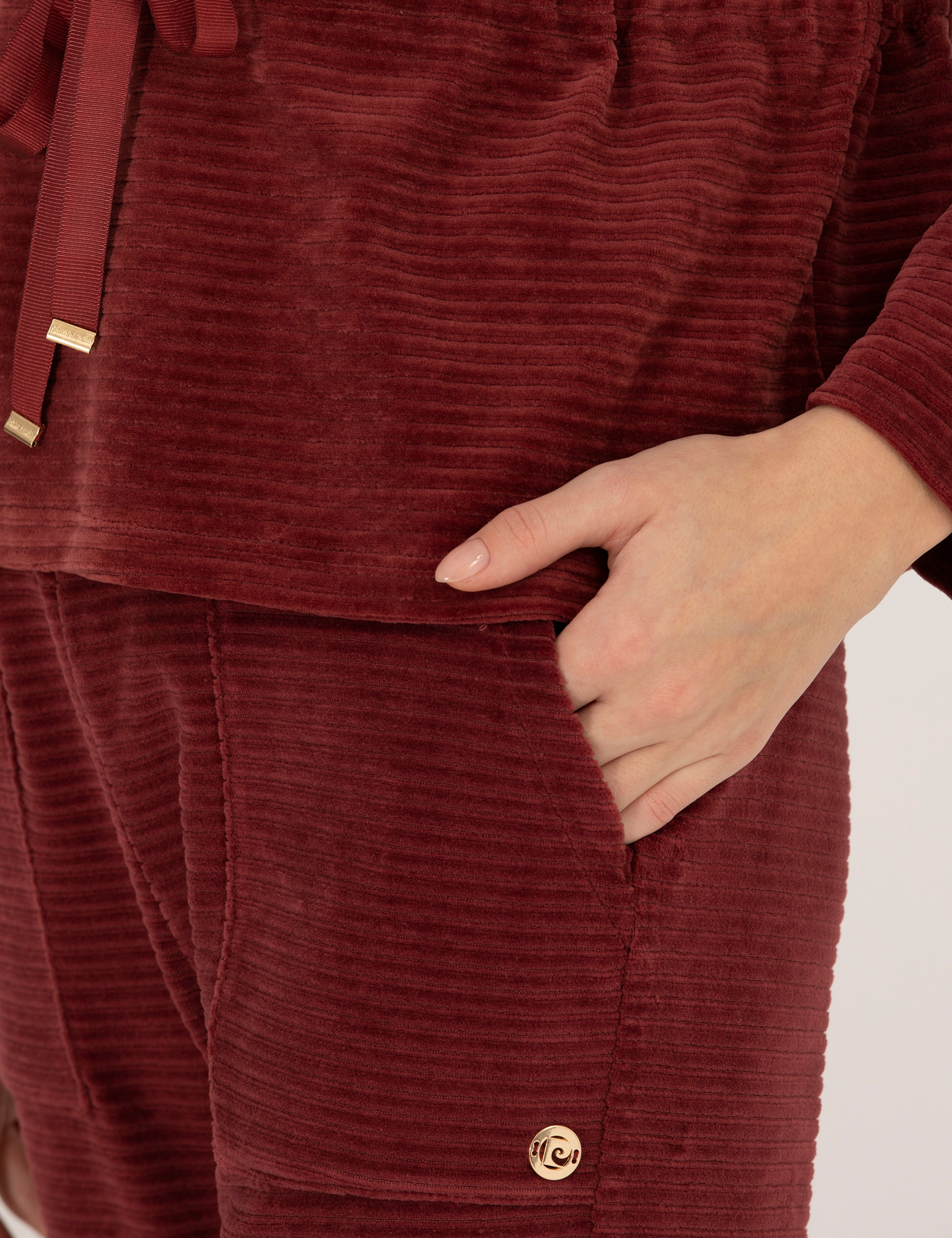 Bordo Comfort Fit Kapüşonlu Sweatshirt