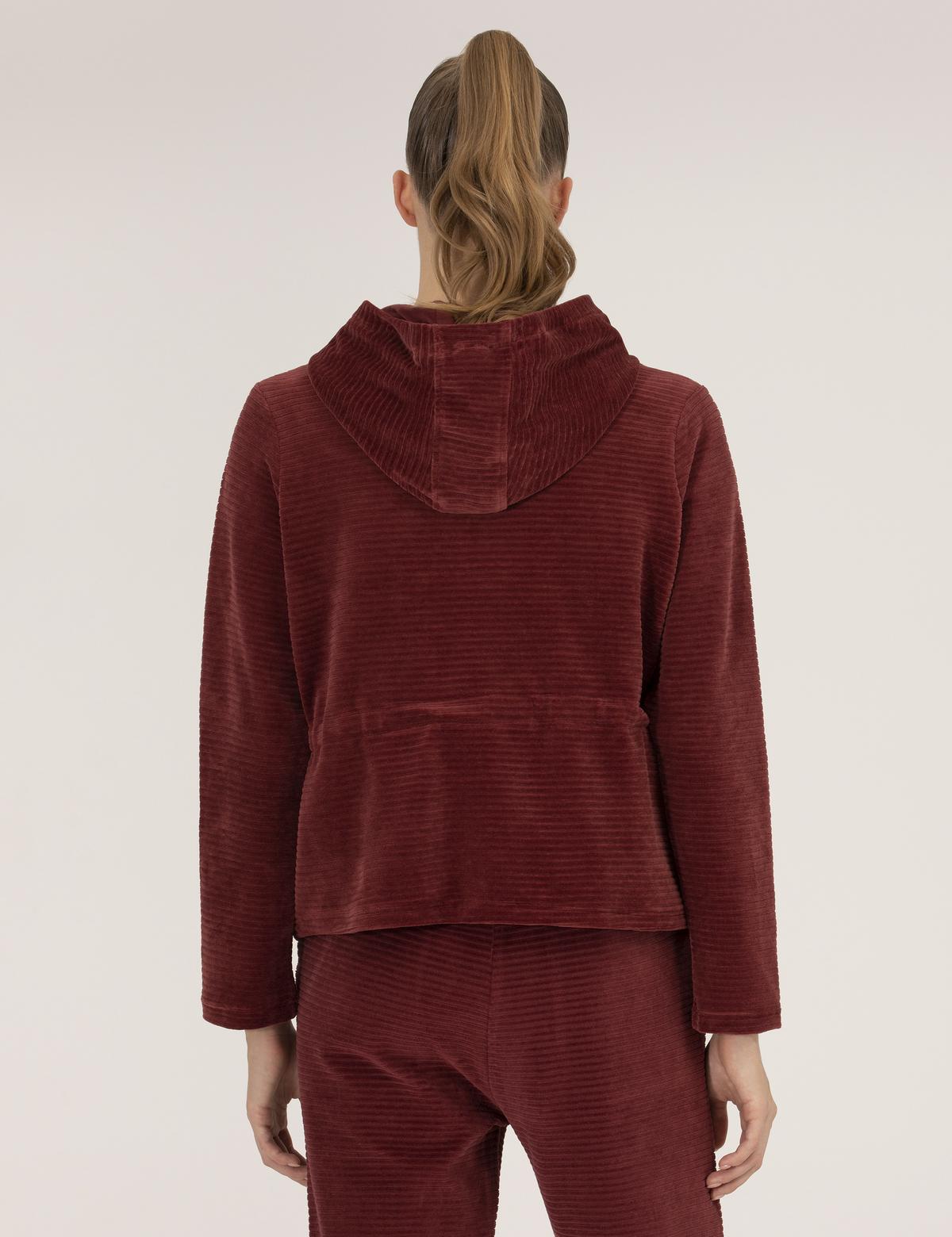 Bordo Comfort Fit Kapüşonlu Sweatshirt - 50254073011
