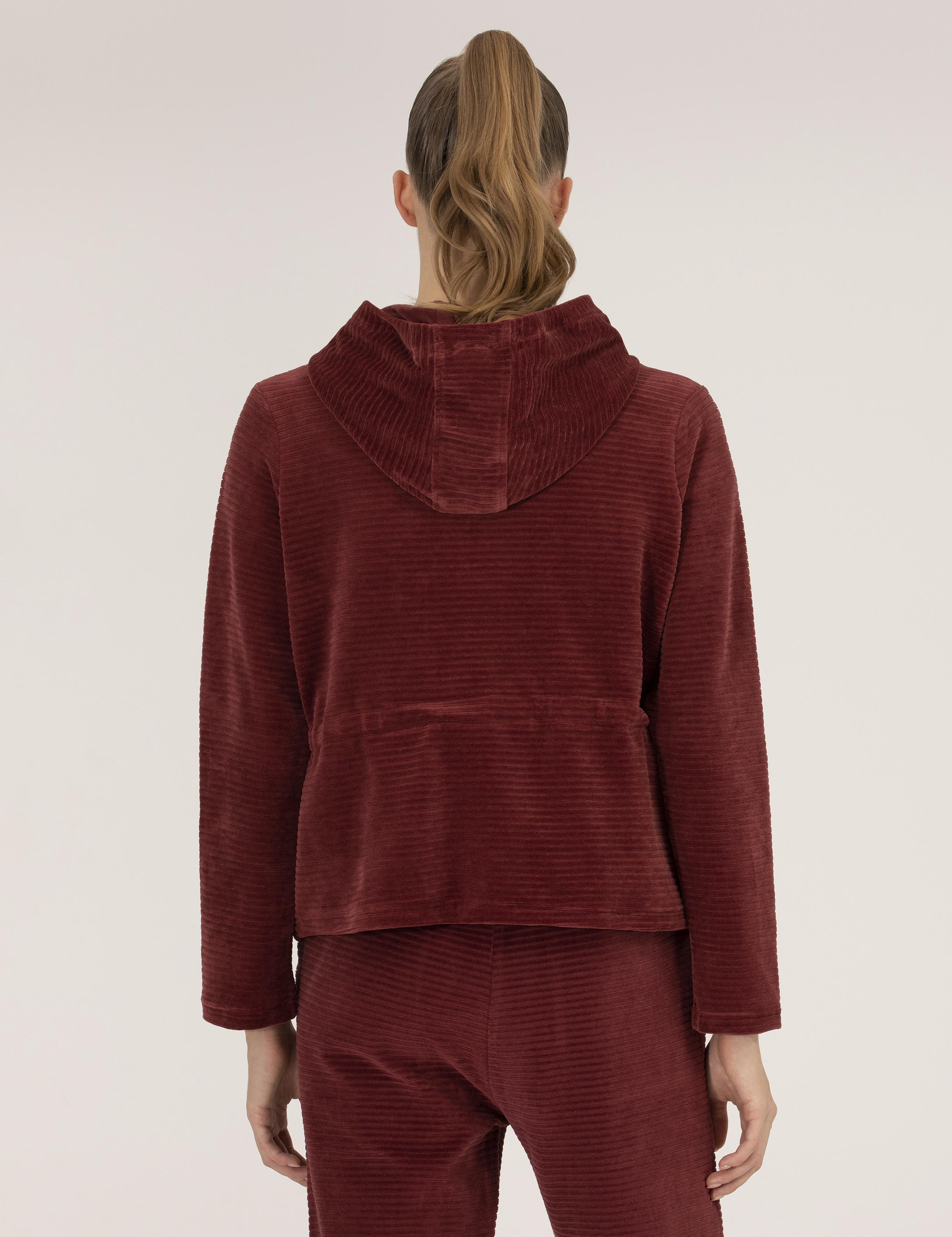 Bordo Comfort Fit Kapüşonlu Sweatshirt
