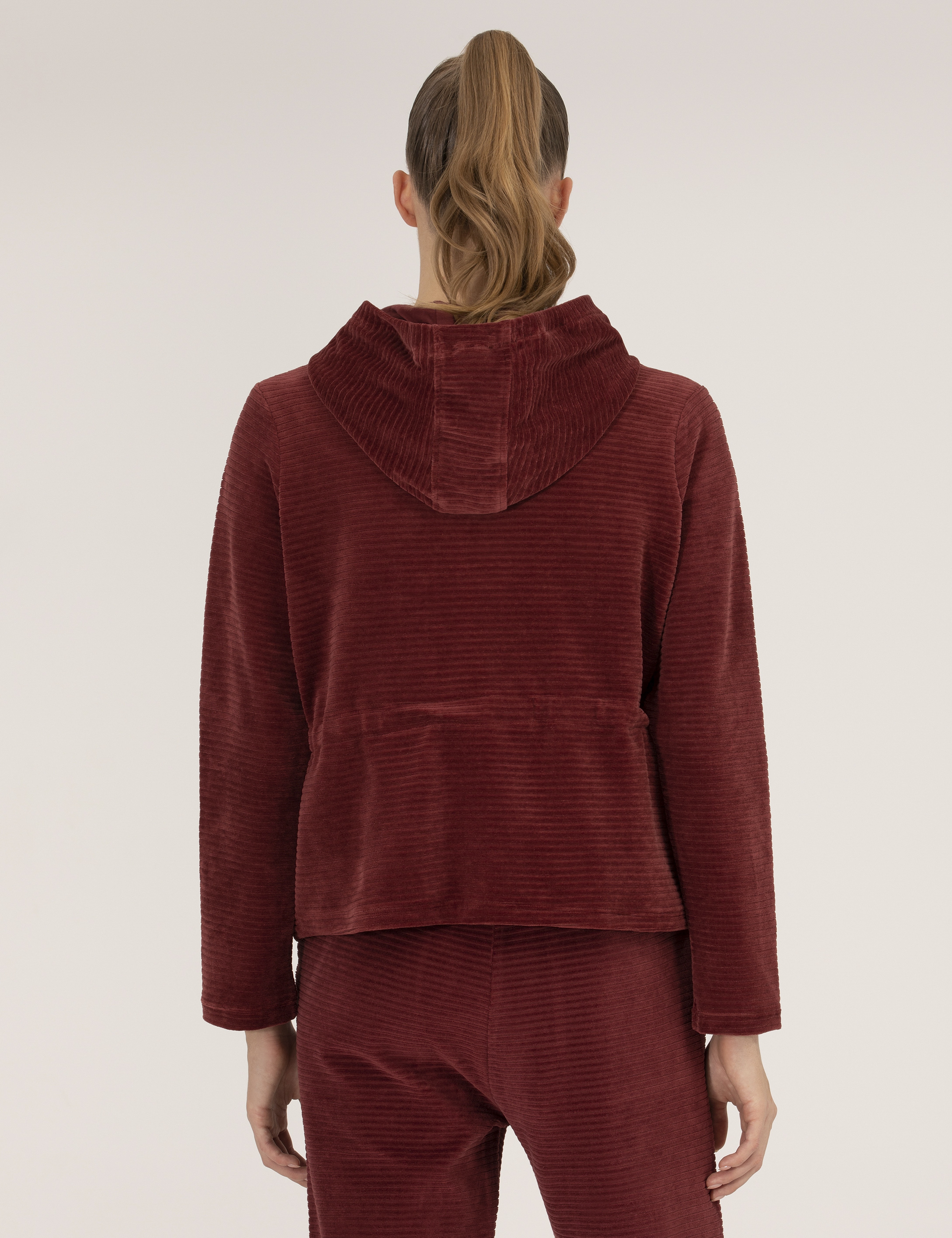 Bordo Comfort Fit Kapüşonlu Sweatshirt - Image 5