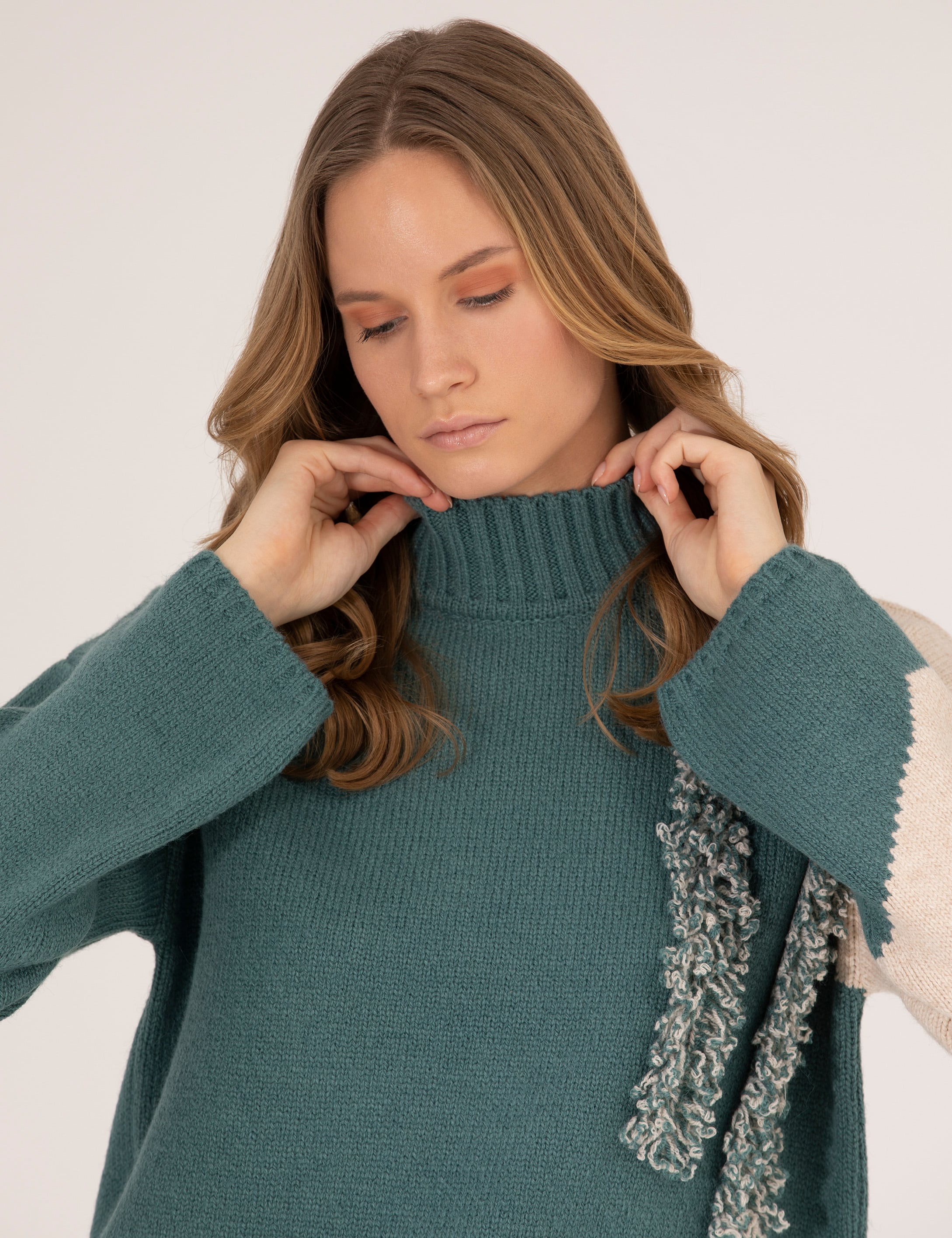 Mint Regular Fit Balıkçı Yaka Kazak - Image 3