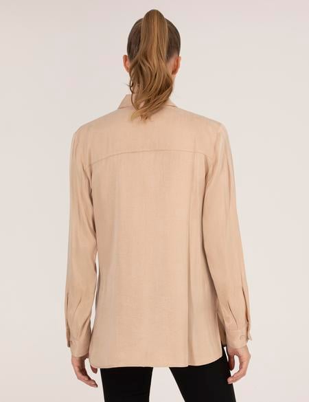 Bej Comfort Fit Uzun Kollu Gömlek - 50254167027