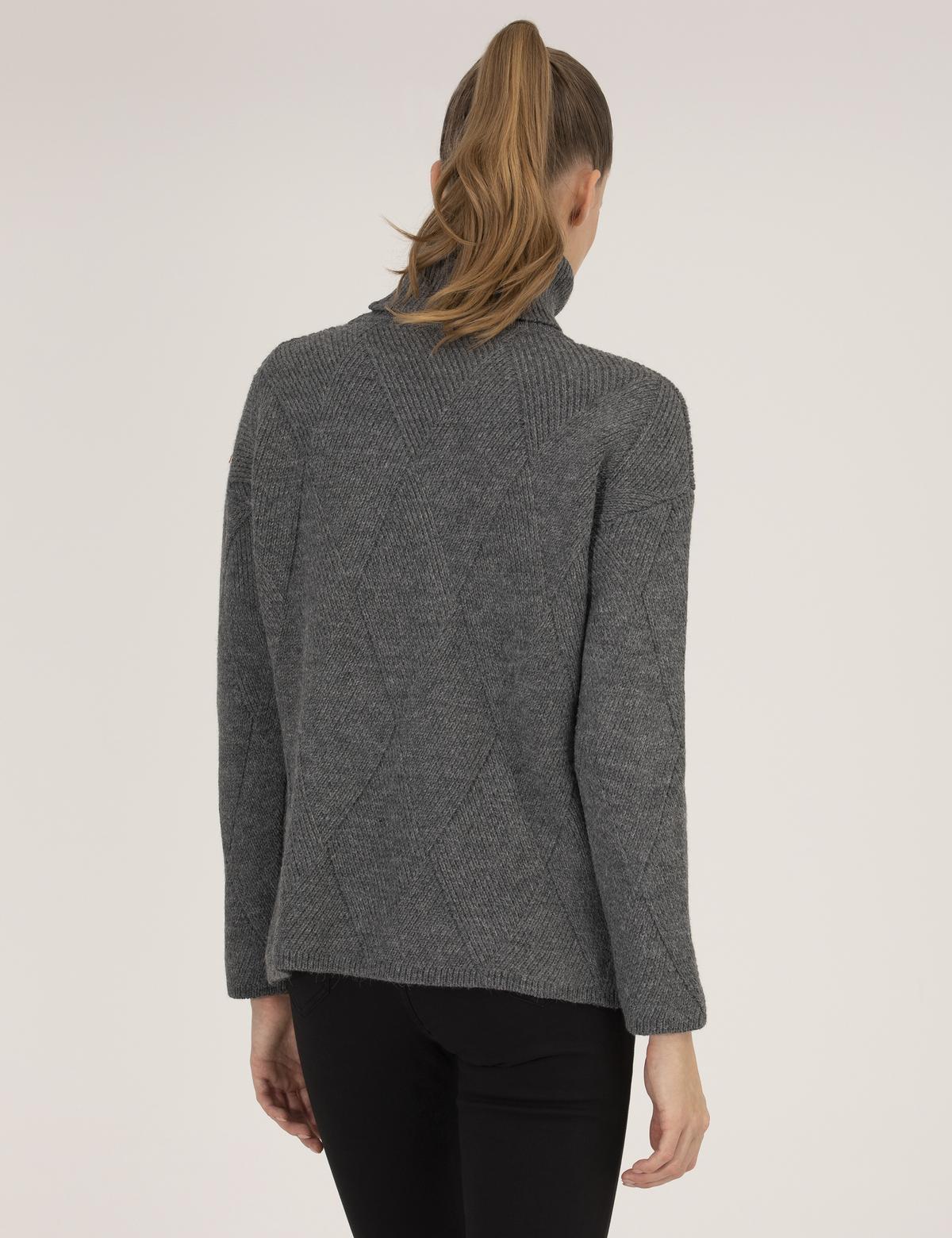 Antrasit Melanj Regular Fit Balıkçı Yaka Kazak - 50254224004