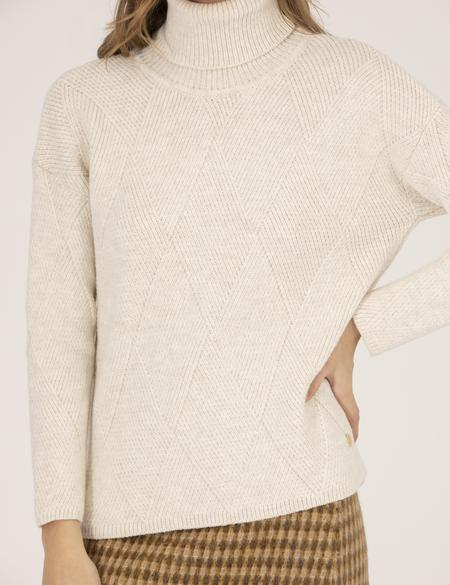 Ekru Regular Fit Balıkçı Yaka Kazak - 50254224027