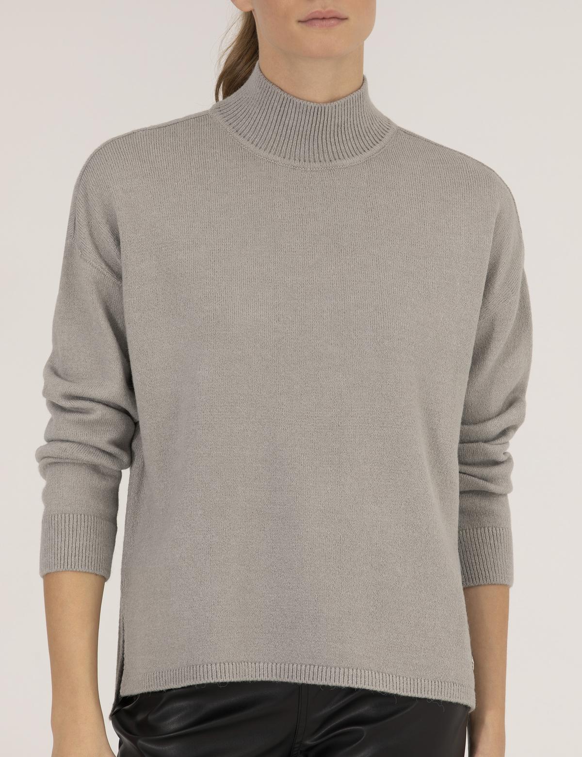 Gri Comfort Fit Basic Balıkçı Yaka Kazak - 50260244019