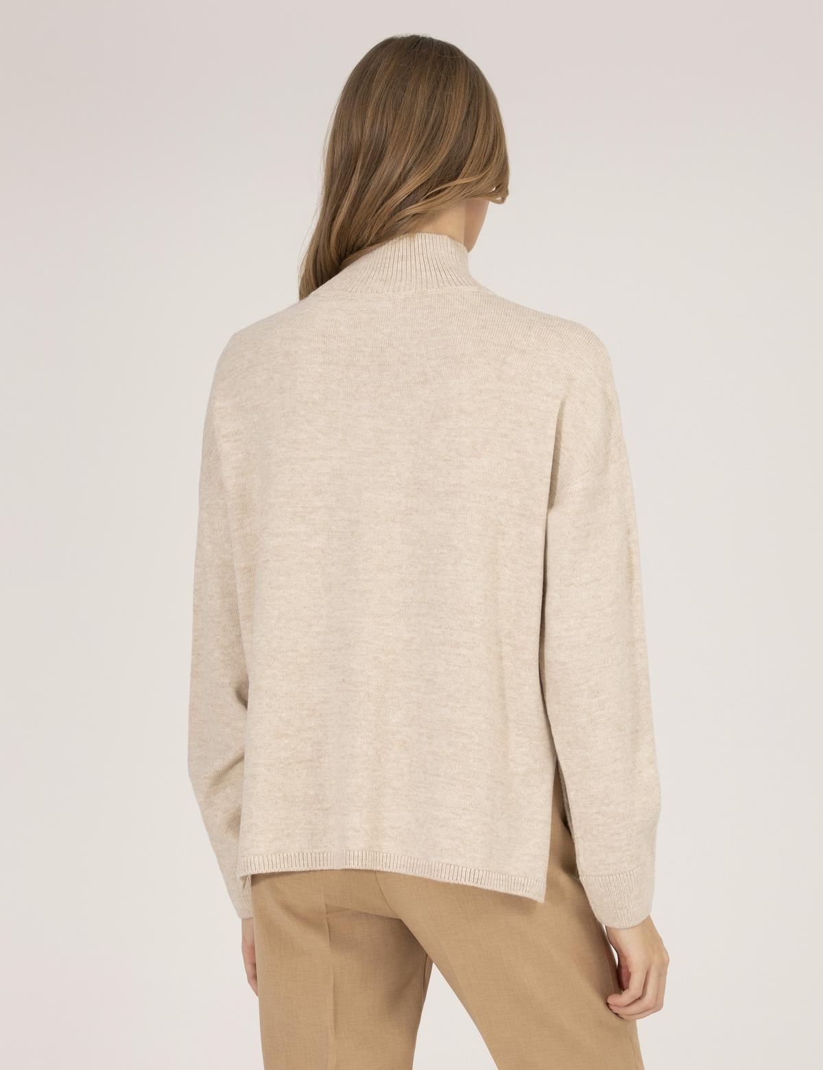 Krem Melanj Comfort Fit Basic Balıkçı Yaka Kazak - 50260244034