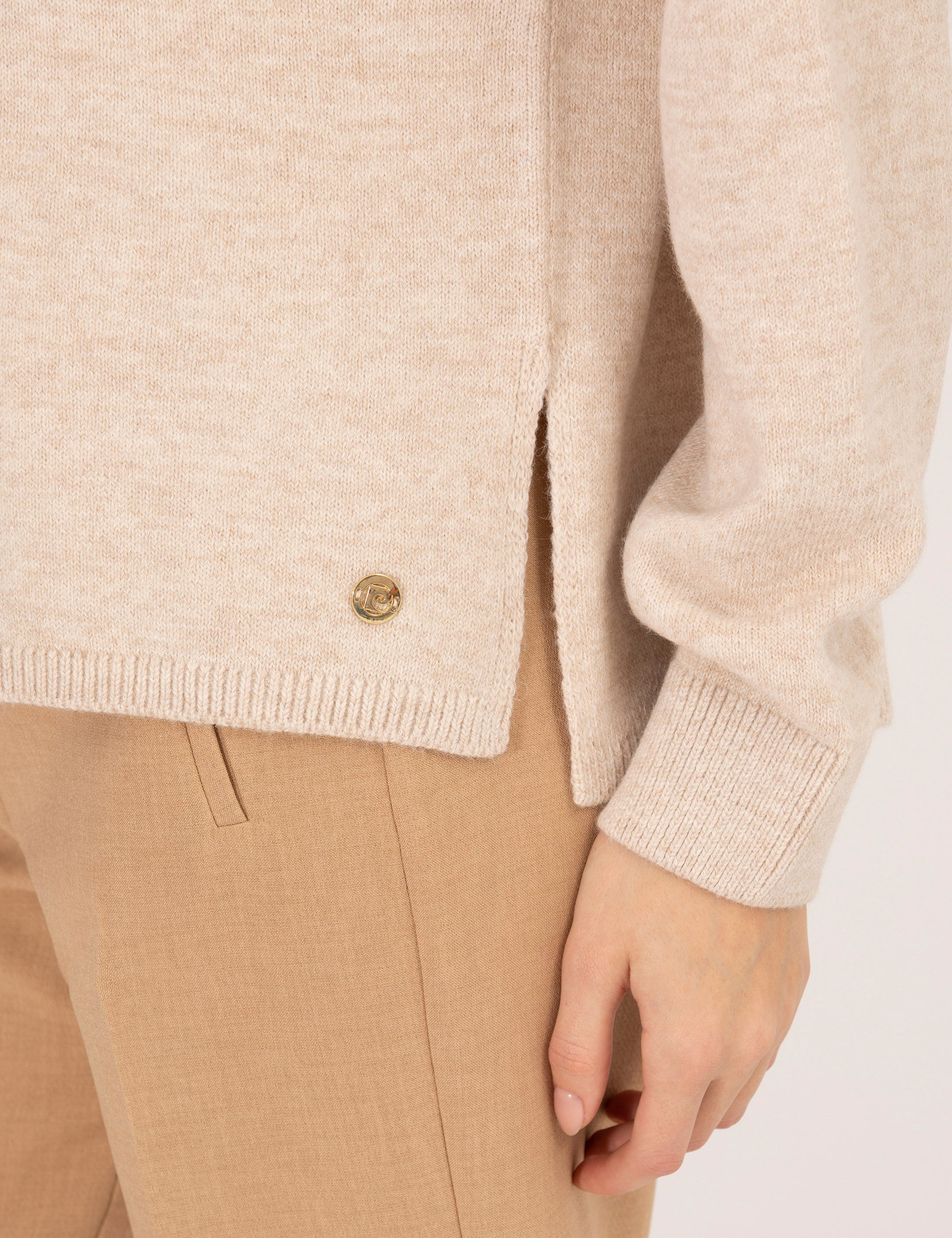 Krem Melanj Comfort Fit Basic Balıkçı Yaka Kazak - Image 7