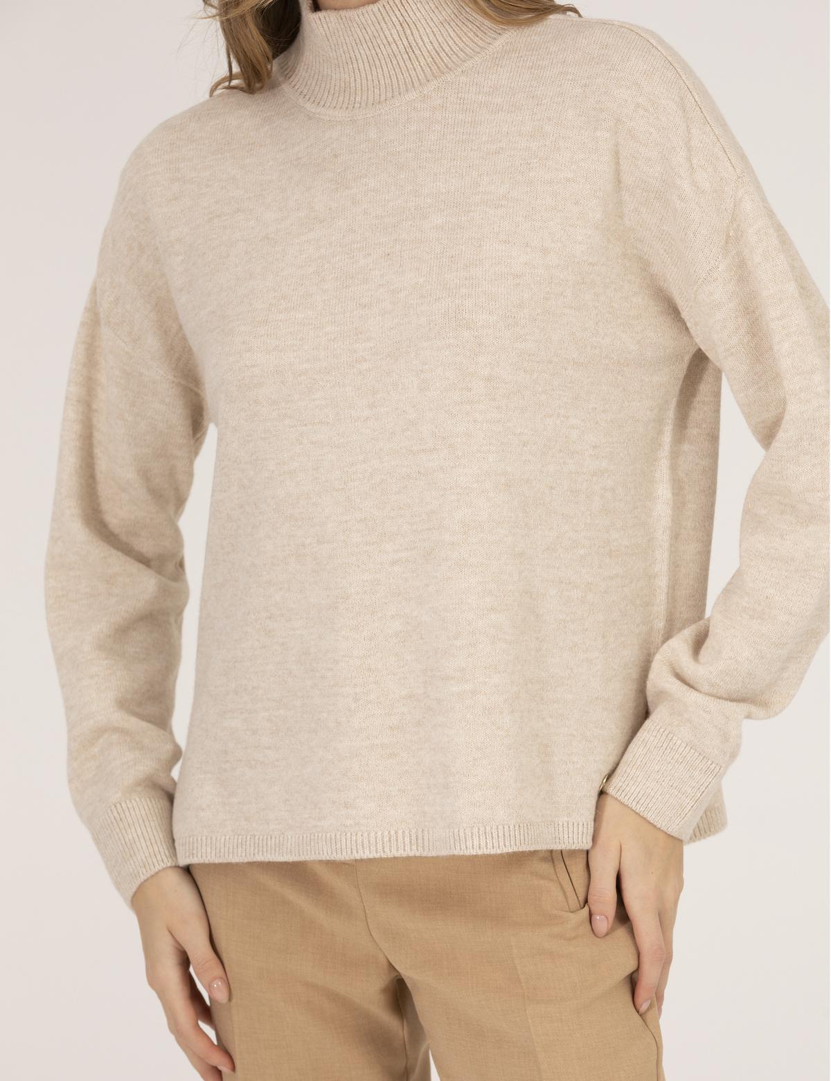 Krem Melanj Comfort Fit Basic Balıkçı Yaka Kazak - 50260244034