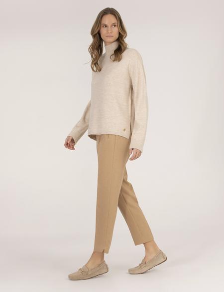 Krem Melanj Comfort Fit Basic Balıkçı Yaka Kazak - 50260244034