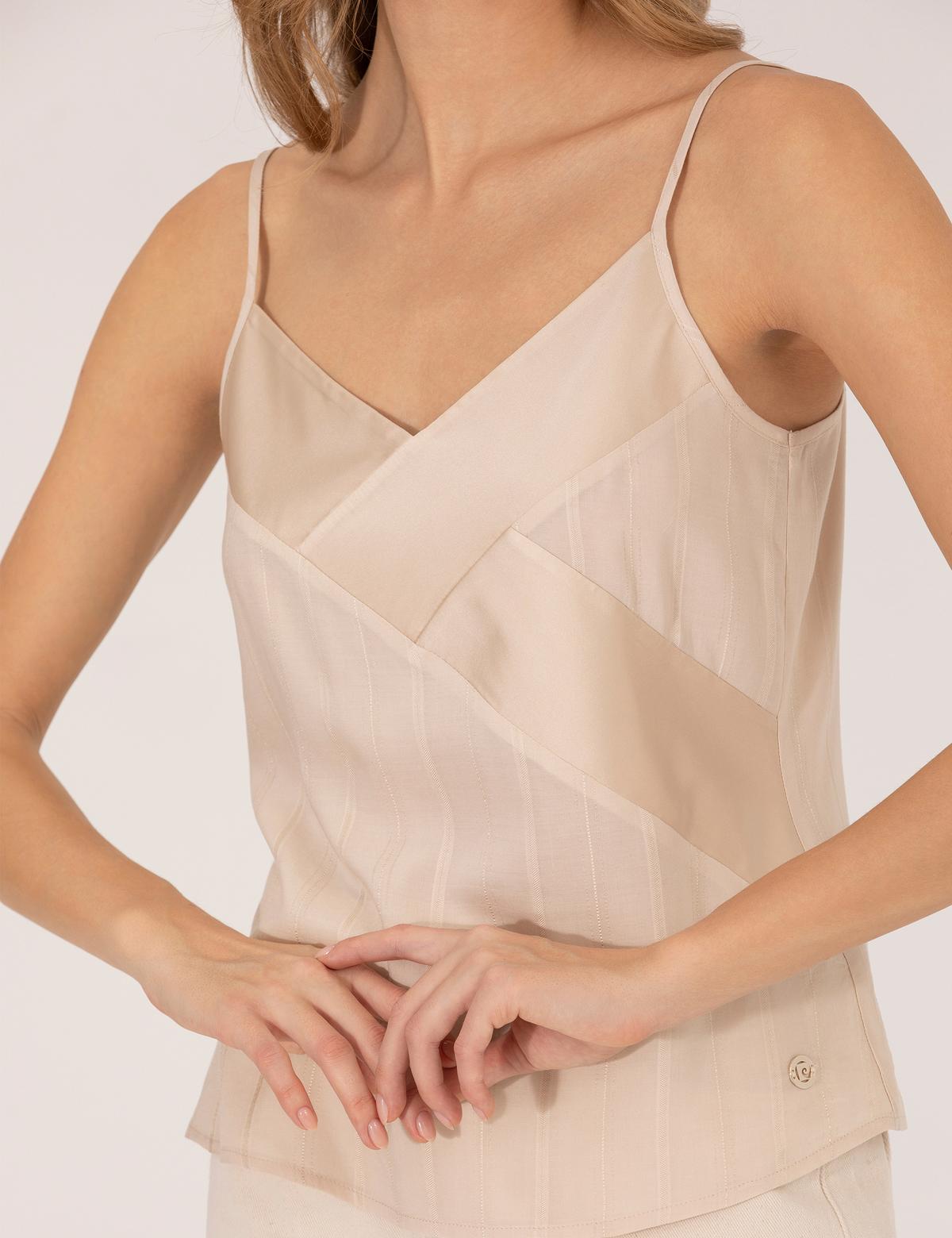 Bej Askılı Regular Fit Bluz - 50262565022