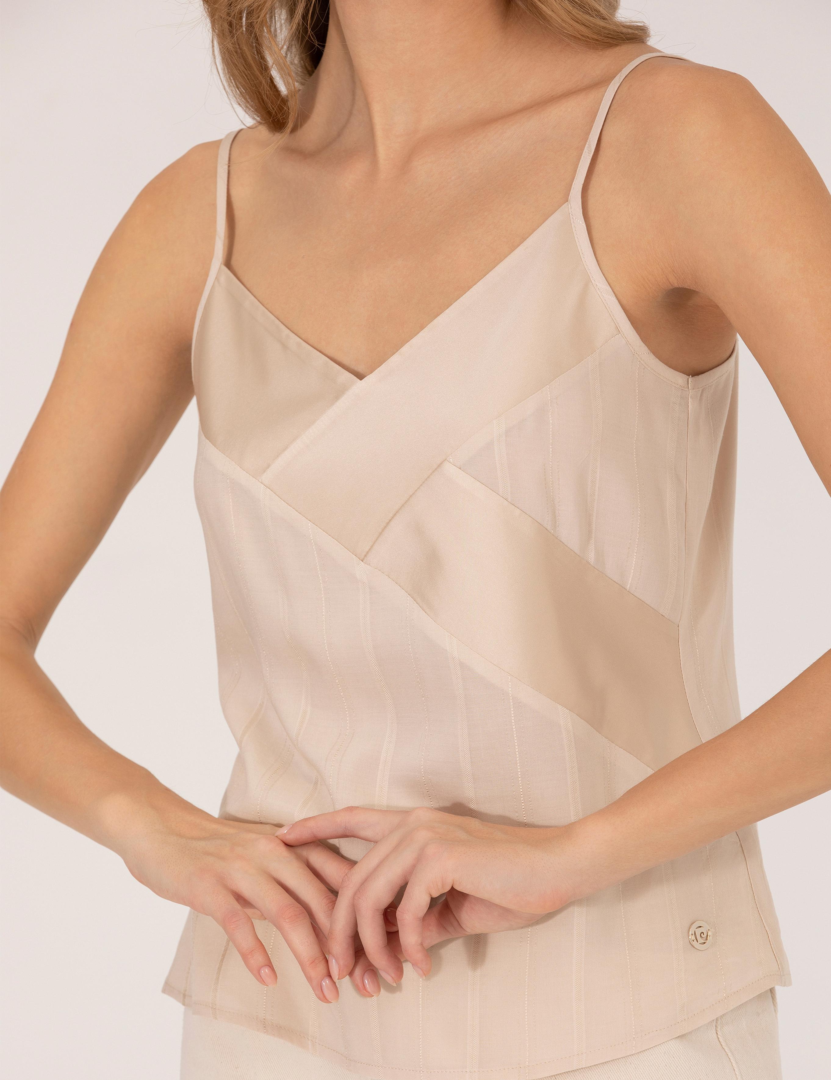 Bej Askılı Regular Fit Bluz