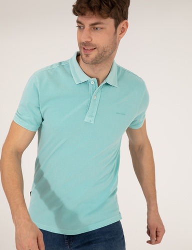 Mavi Slim Fit %100 Pamuk Dokulu Düğmeli Polo Yaka Tişört
