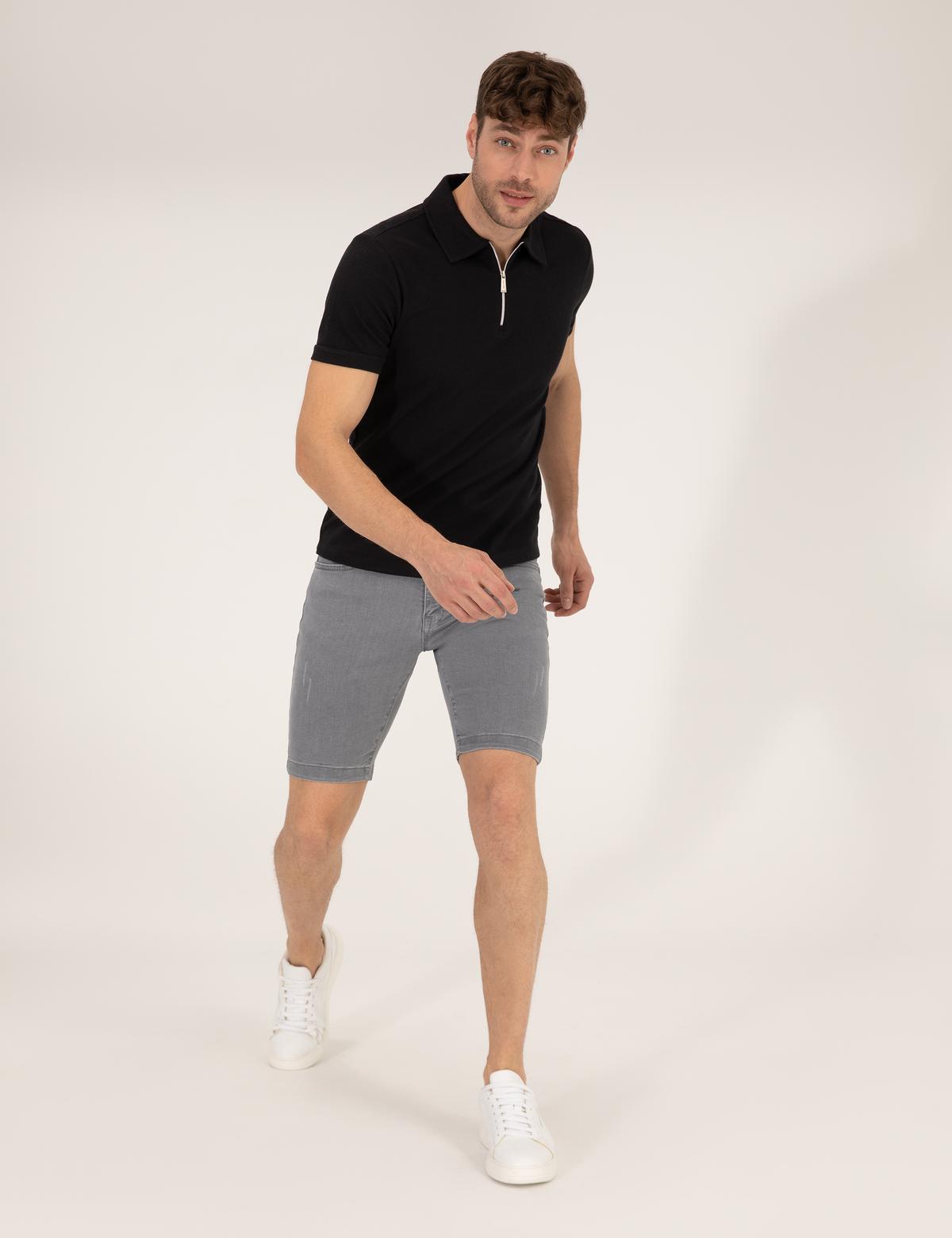 Siyah Slim Fit Tişört - 50265316006