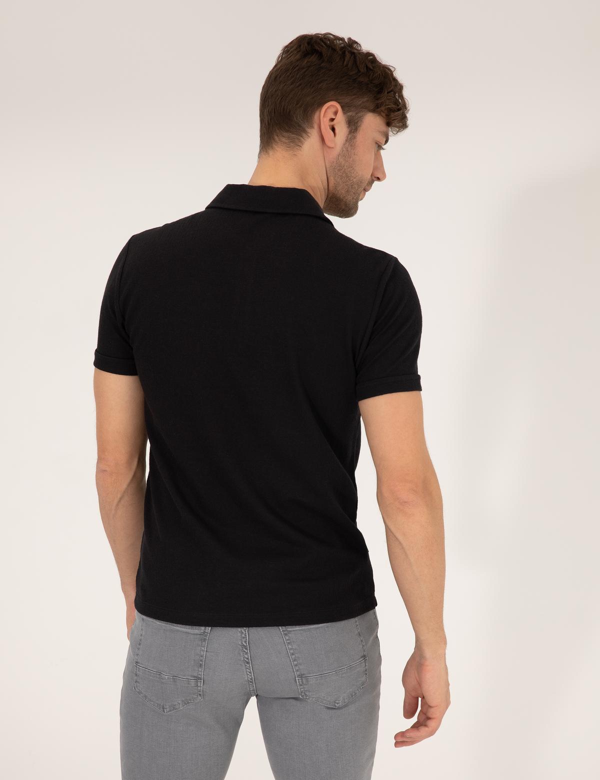 Siyah Slim Fit Tişört - 50265316006