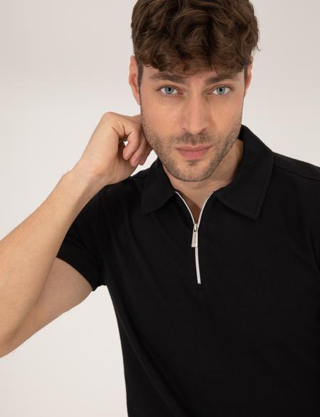 Siyah Slim Fit Tişört - 50265316006