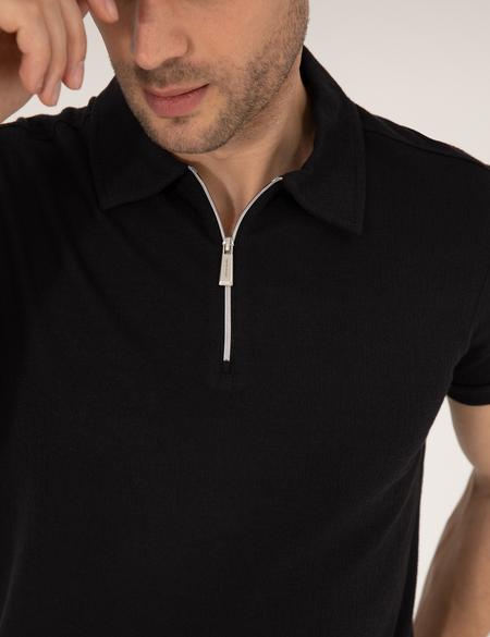 Siyah Slim Fit Tişört - 50265316006