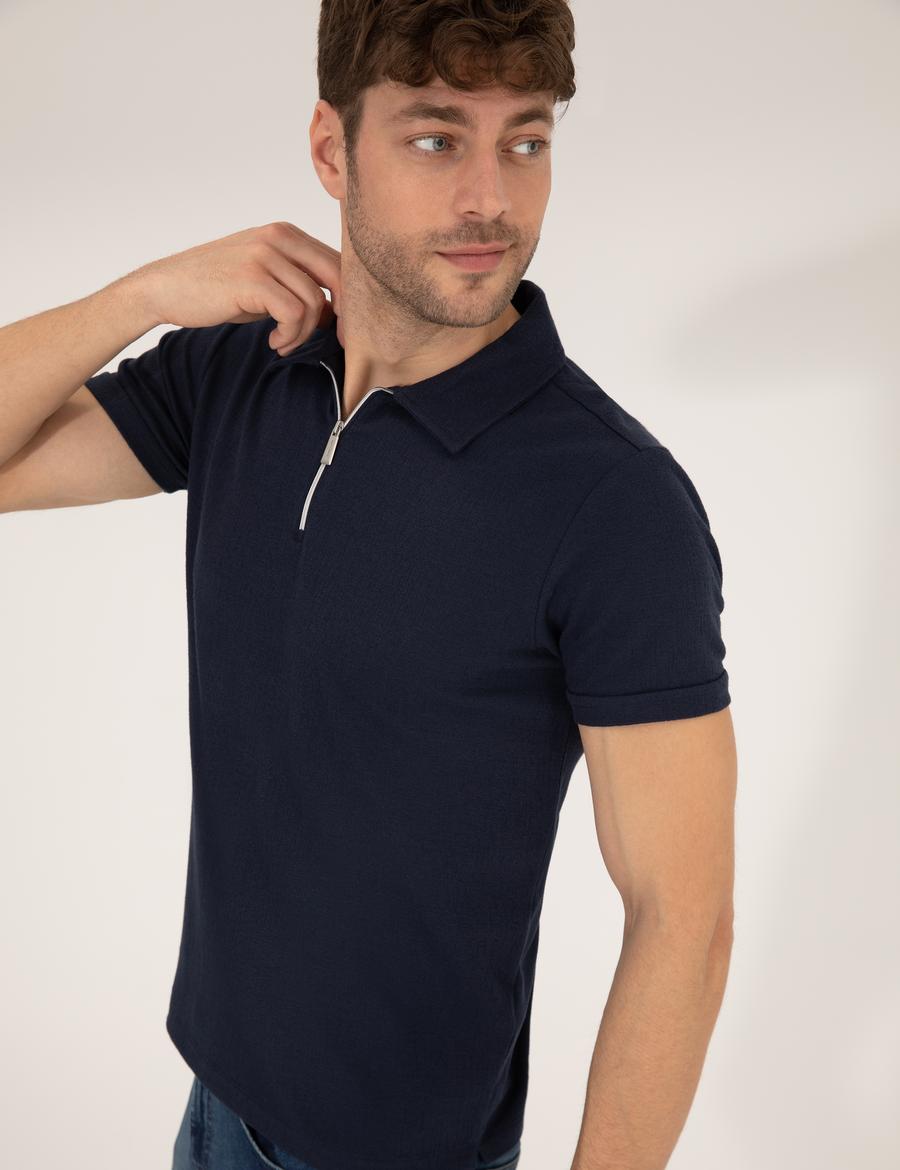 Lacivert Slim Fit Tişört