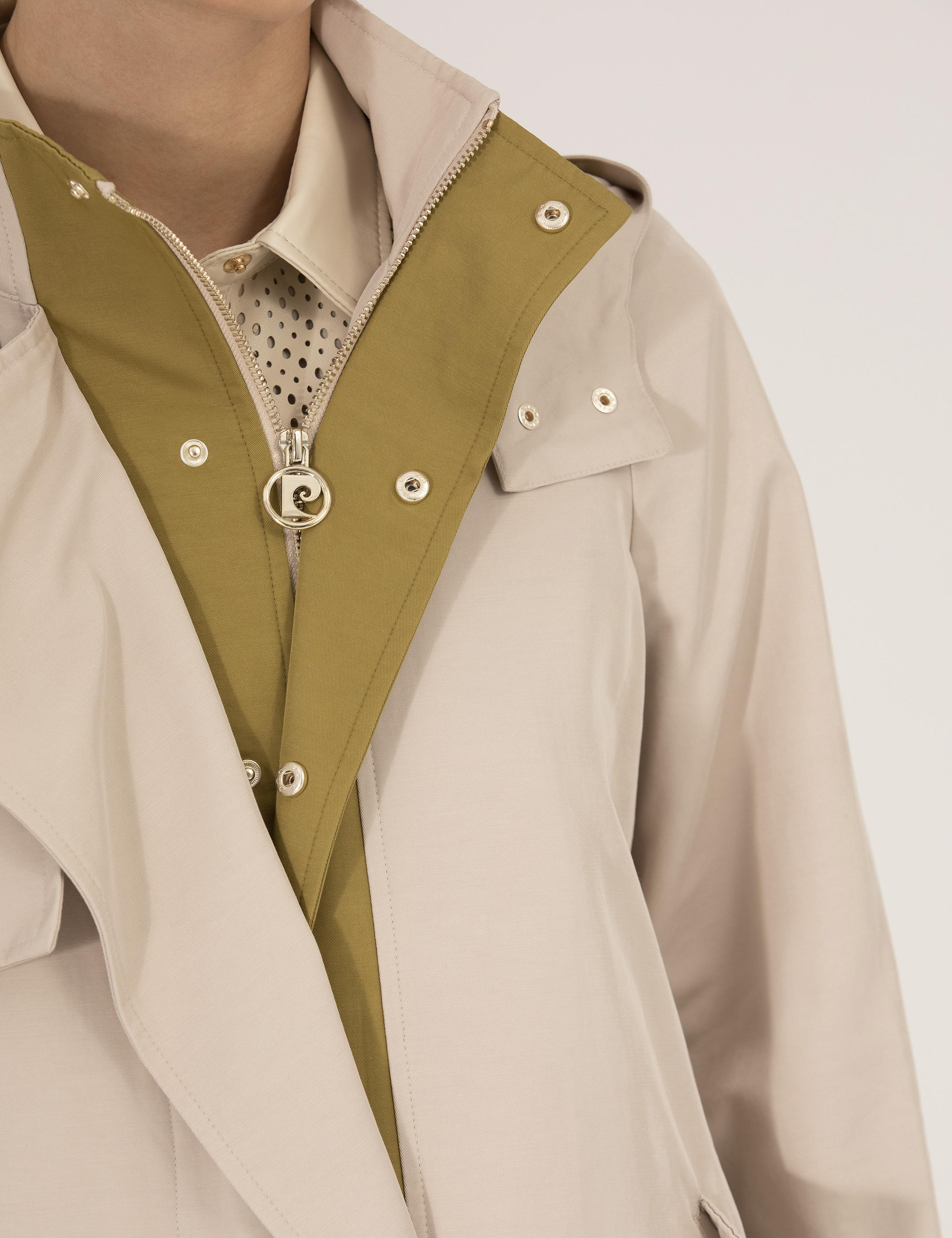 Bej Kapüşonlu Trençkot